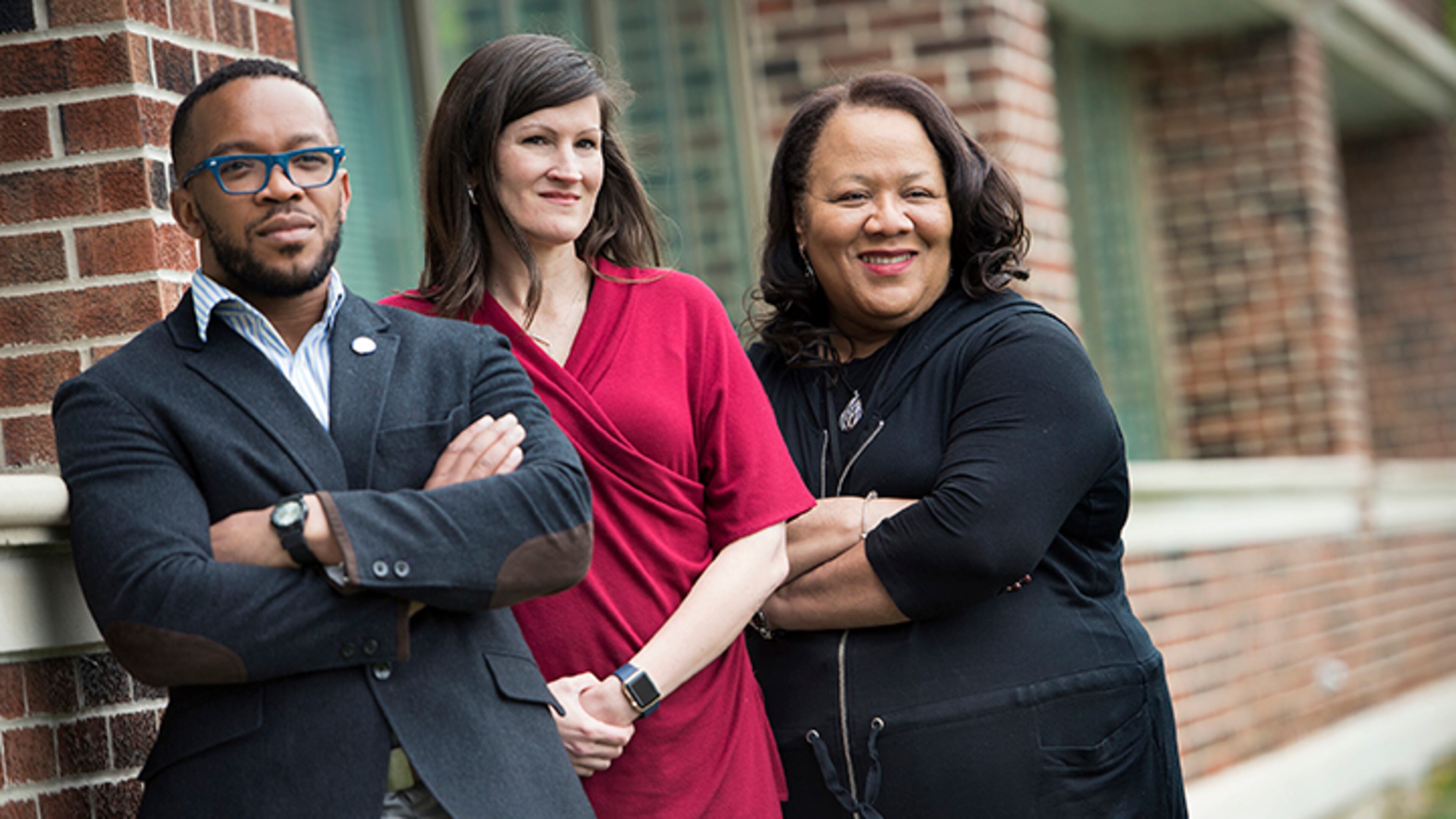 Seft Hunter, from left, executive director of Kansas City's Communities Creating Opportunity, Eva Kathleen Schultz, the former executive director of Communities Creating Opportunity and now with Travois, and Marquita Brockton Taylor of Communities Creating Opportunity, will be on hand for the White Privilege Conference which is being held in Kansas City for the first time next week.