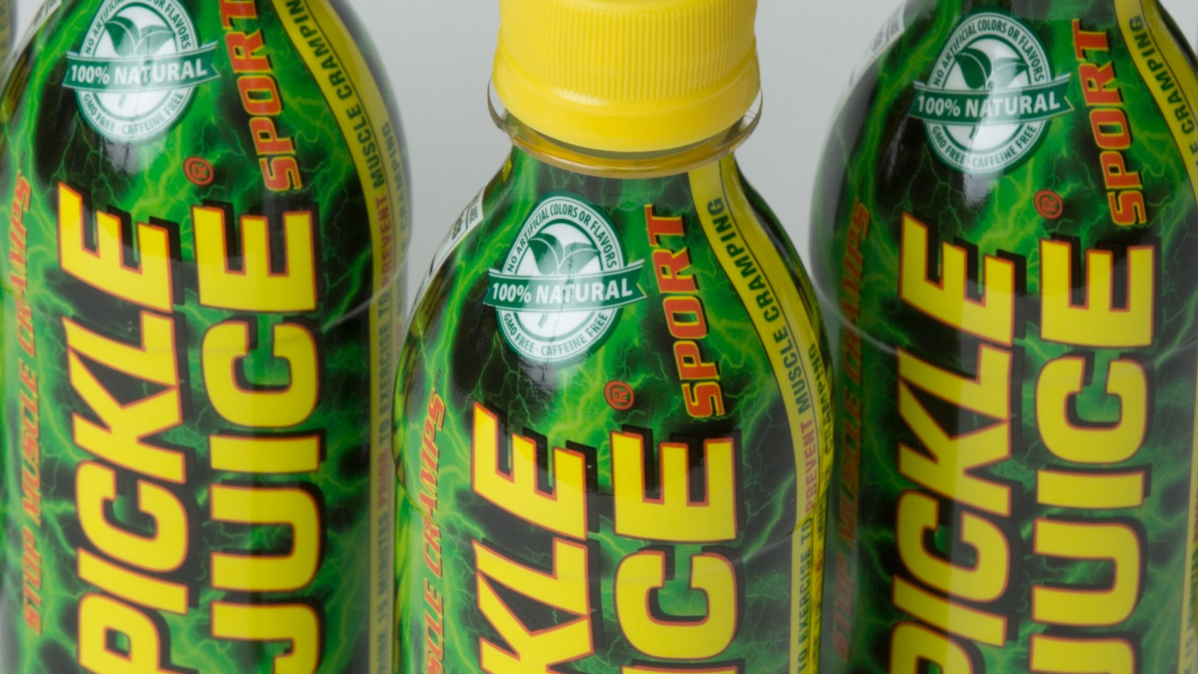 PJ Company pickle juice is formulated to help treat cramps.