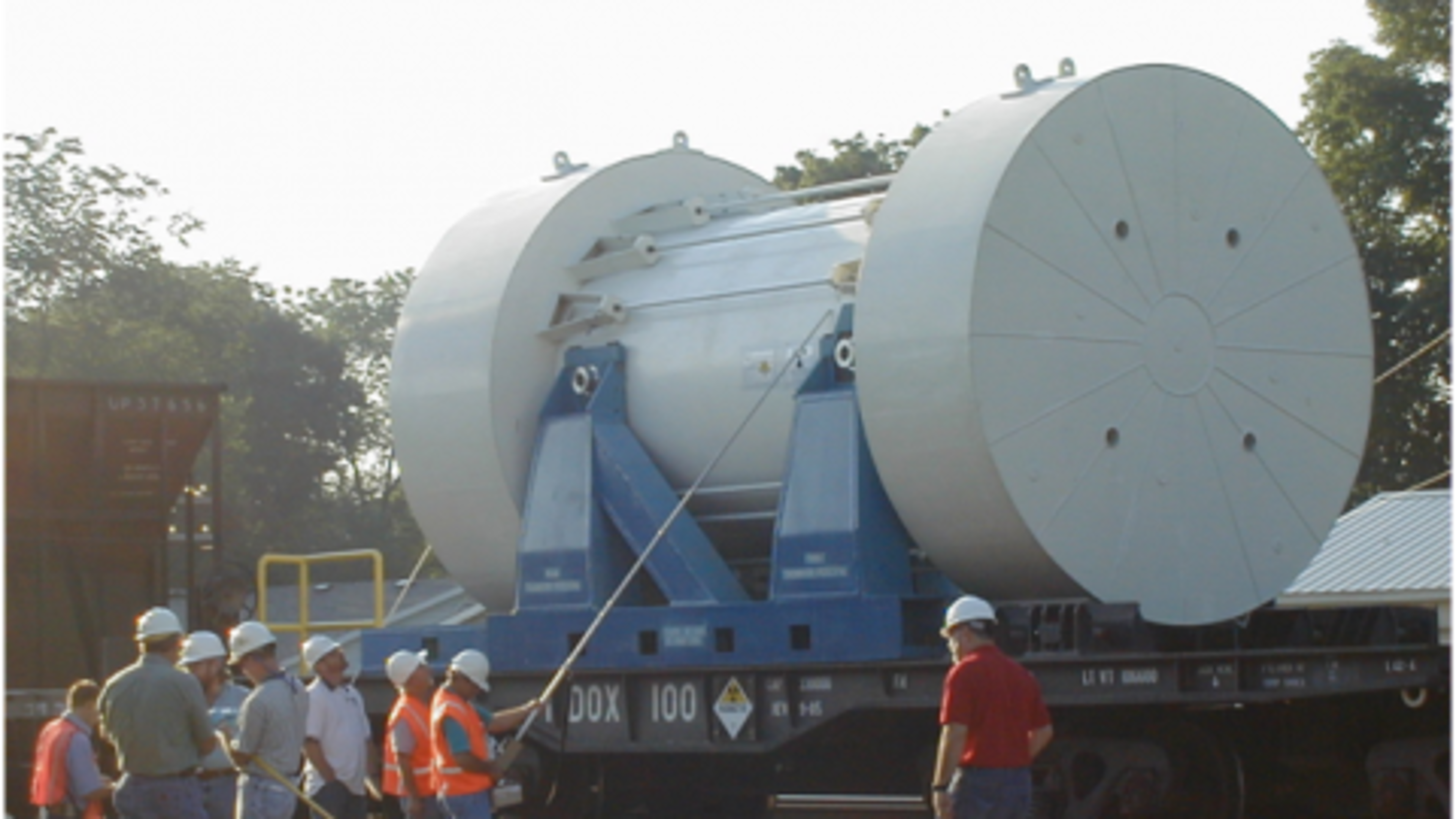 A rail cask used to transport nuclear waste. Source: U.S. Department of Energy