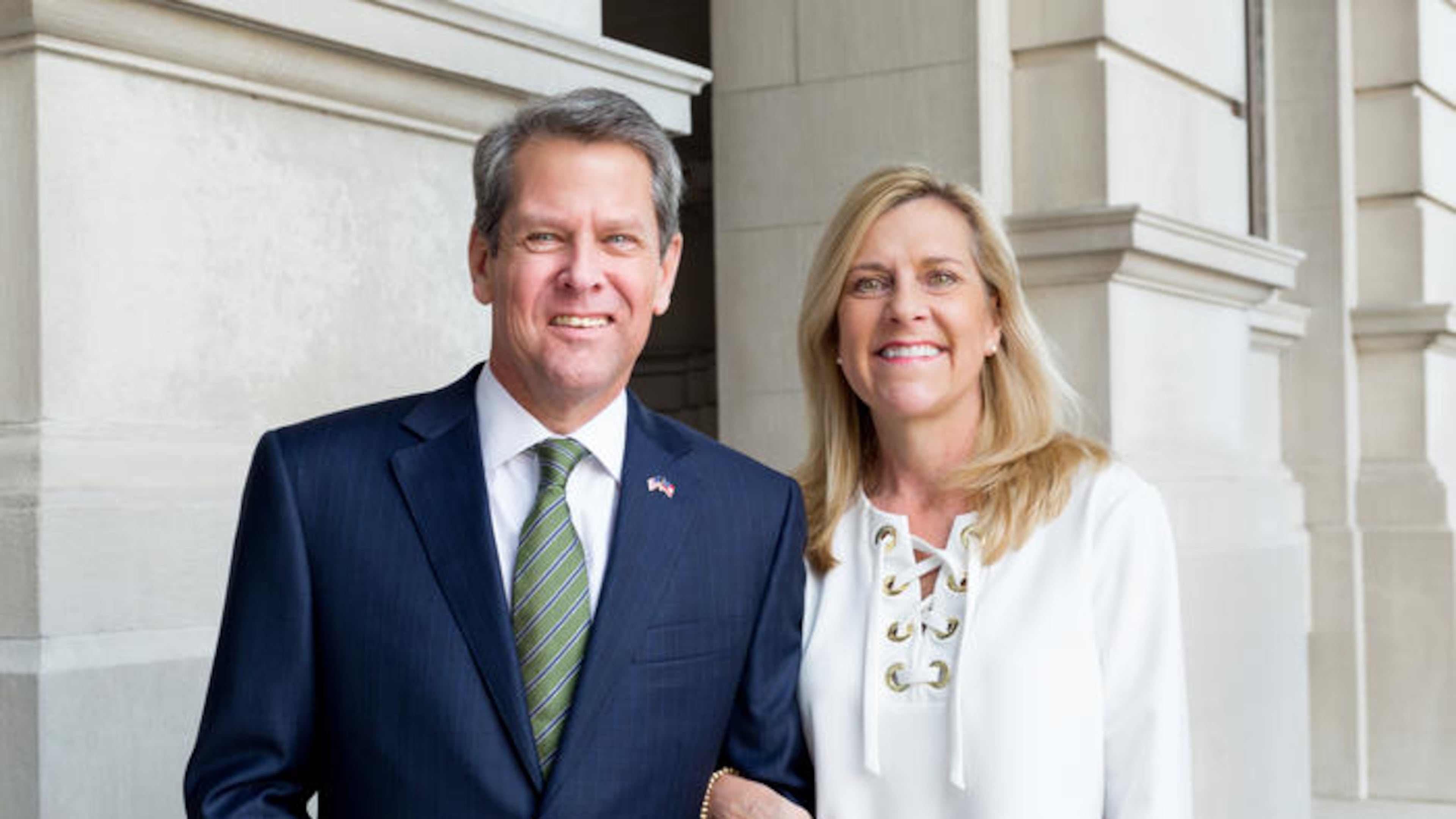 Georgia Governor Brian Kemp is shown with First Lady Marty Kemp. The governor will be the speaker for the Cobb Chamber's annual luncheon on April 12. (Courtesy of State of Georgia)