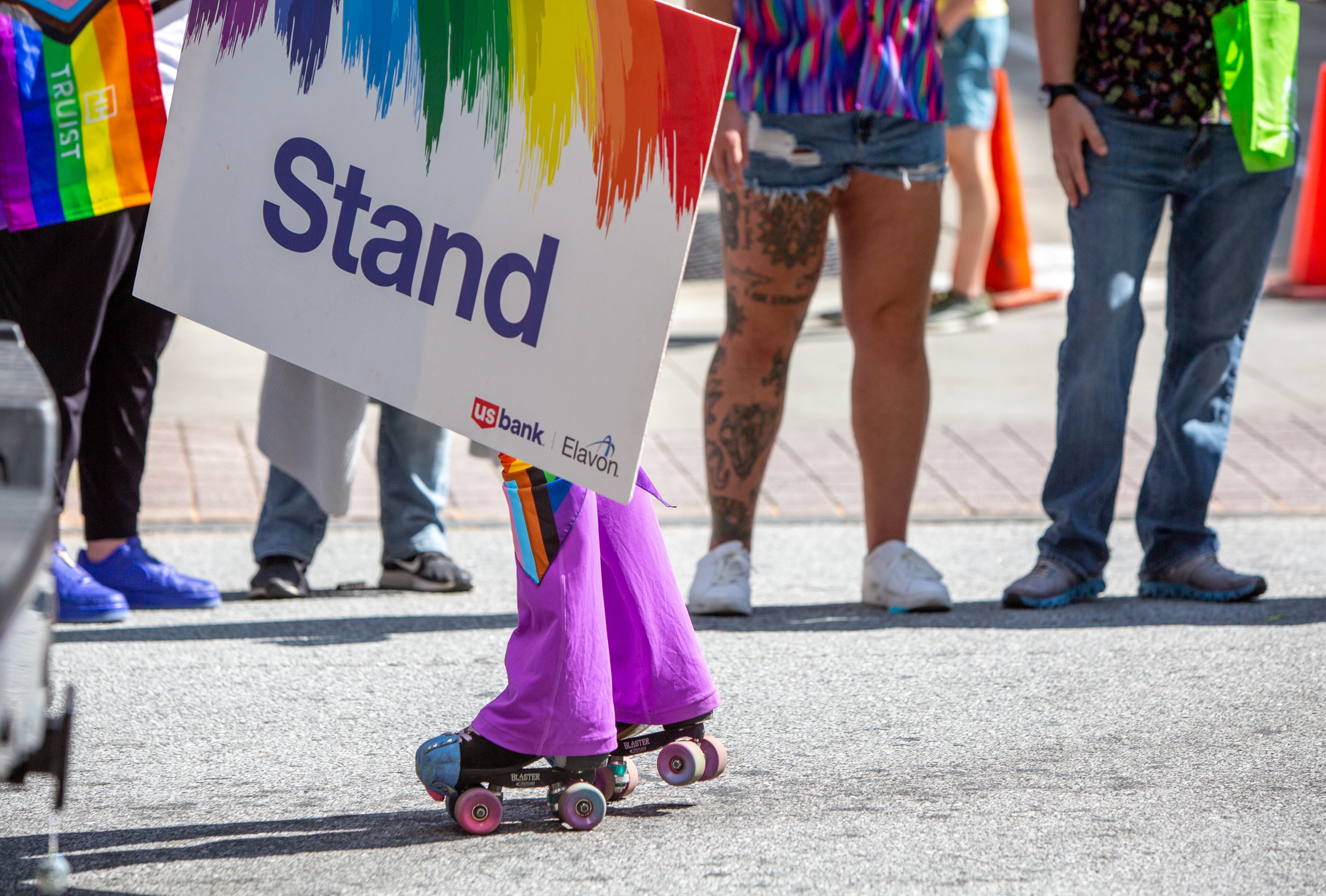 The Atlanta Pride Parade routes down Peachtree Street to 10th Street ending in Piedmont Park on Sunday, Oct. 9, 2022. (Photo: Jenni Girtman for The Atlanta Journal-Constitution)