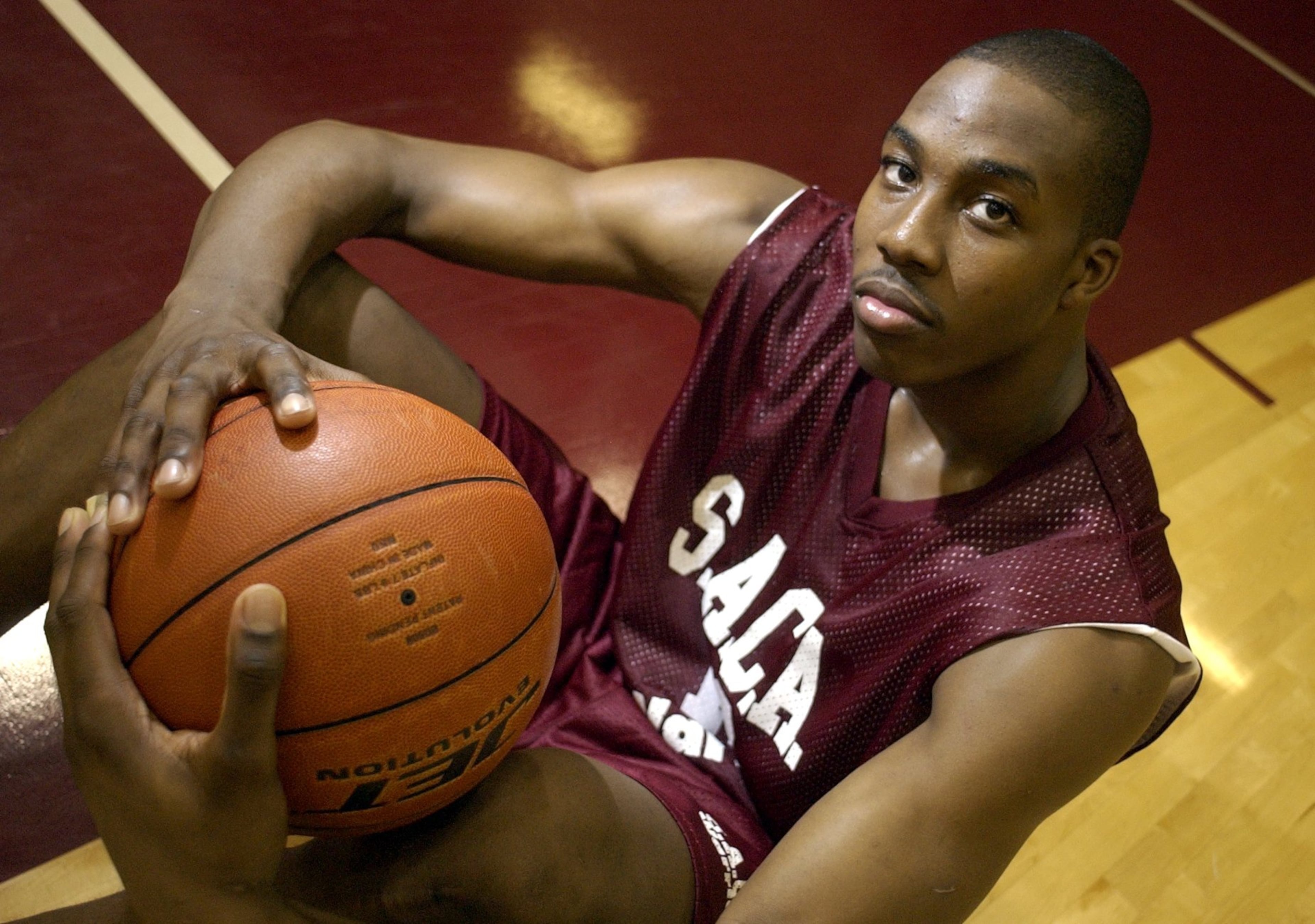 Dwight Howard II at the Southwest Atlanta Christian Academy where he plays basketball, pictured Thursday, Nov. 6, 2003. Howard who is a senior may skip college to go staight to the NBA at year end. (Special/John Amis/AJC File)