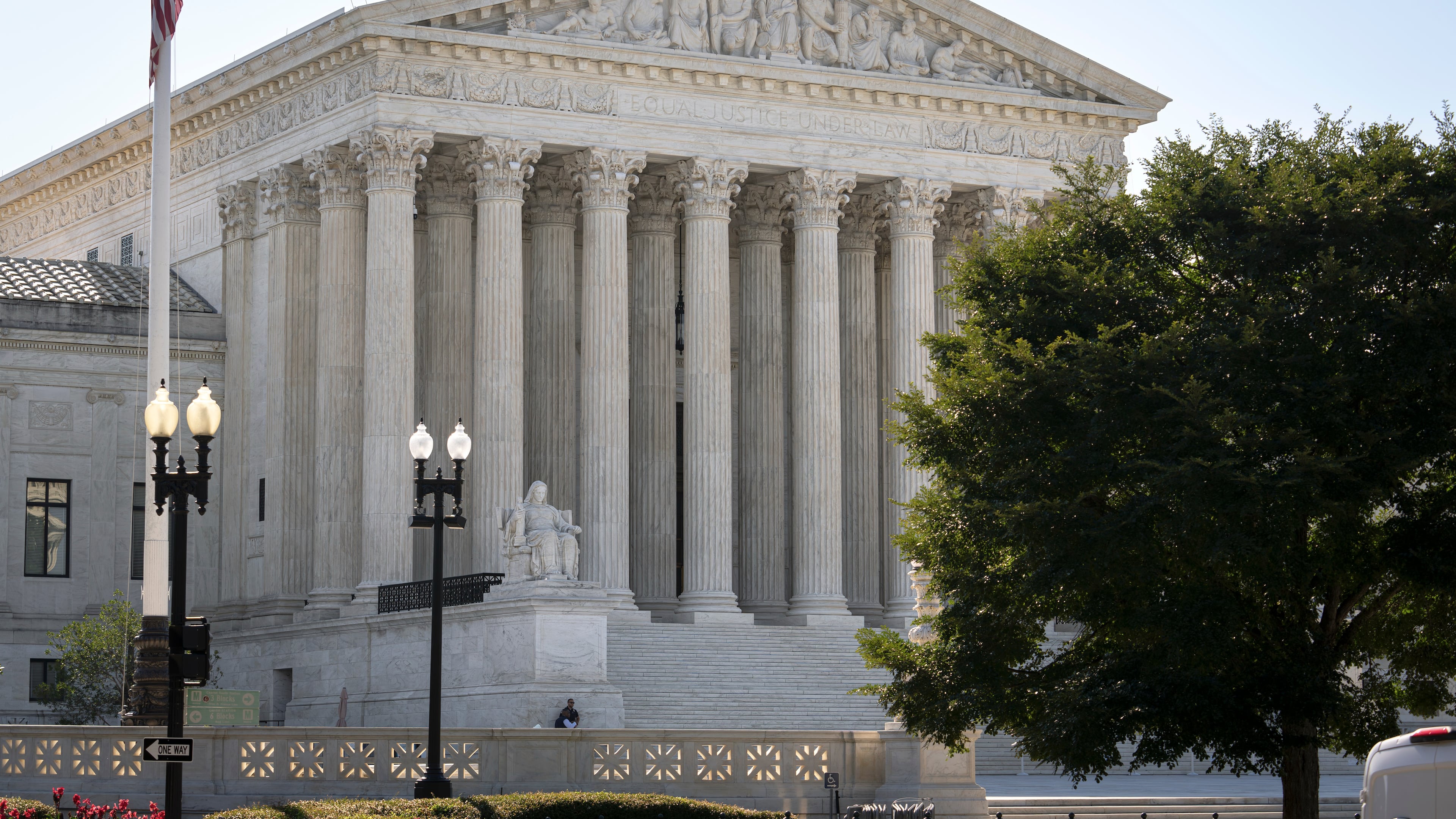 The Supreme Court is seen on the morning after the conservative majority sided with the Trump administration in a case over President Donald Trump's executive order restricting mail-in voting, on Capitol Hill in Washington, Tuesday, Aug. 25, 2026. (AP Photo/J. Scott Applewhite)