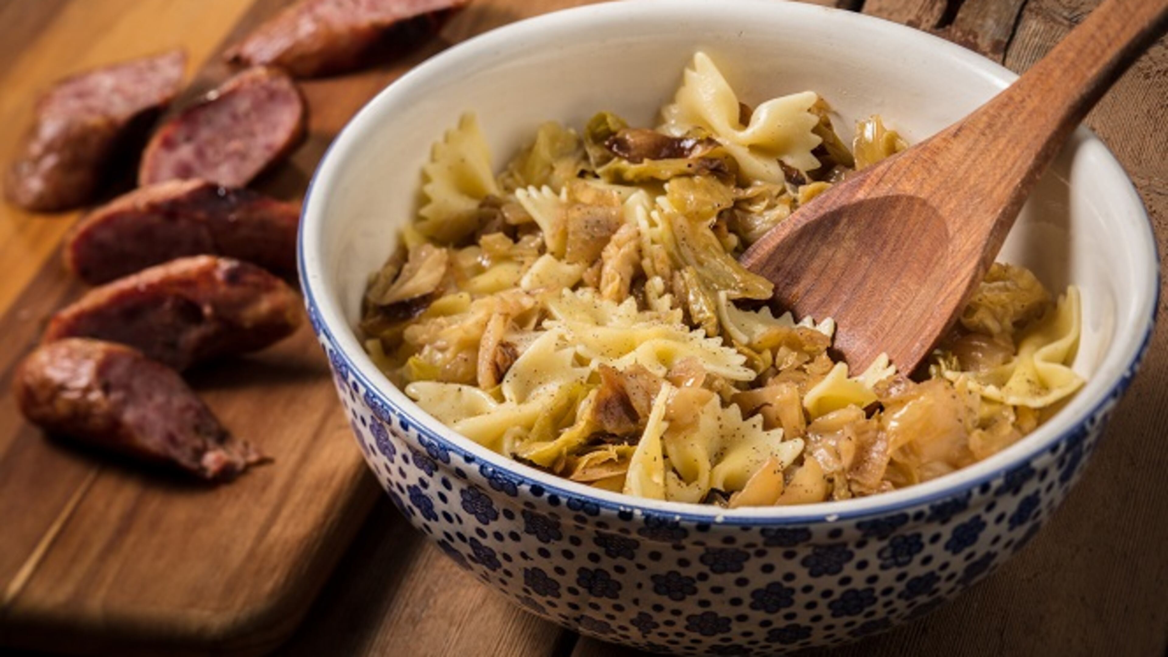 Slow-cooked cabbage, called kapusta, is delightful served with sausage. (Zbigniew Bzdak/Chicago Tribune/TNS)
