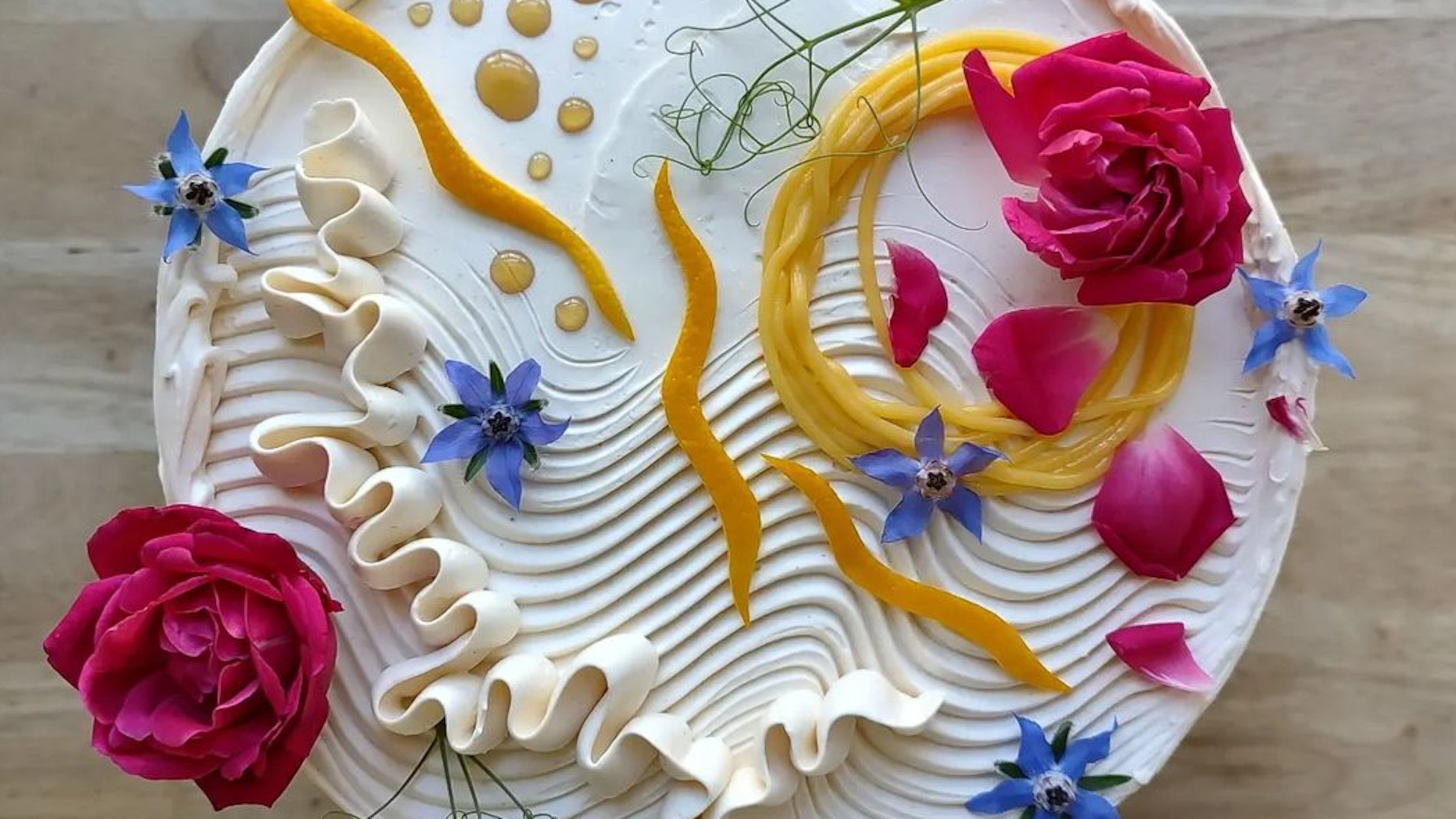 A cake from Rebecka Rodgers of Geranium Club, a San Antonio, Texas, micro-bakery.