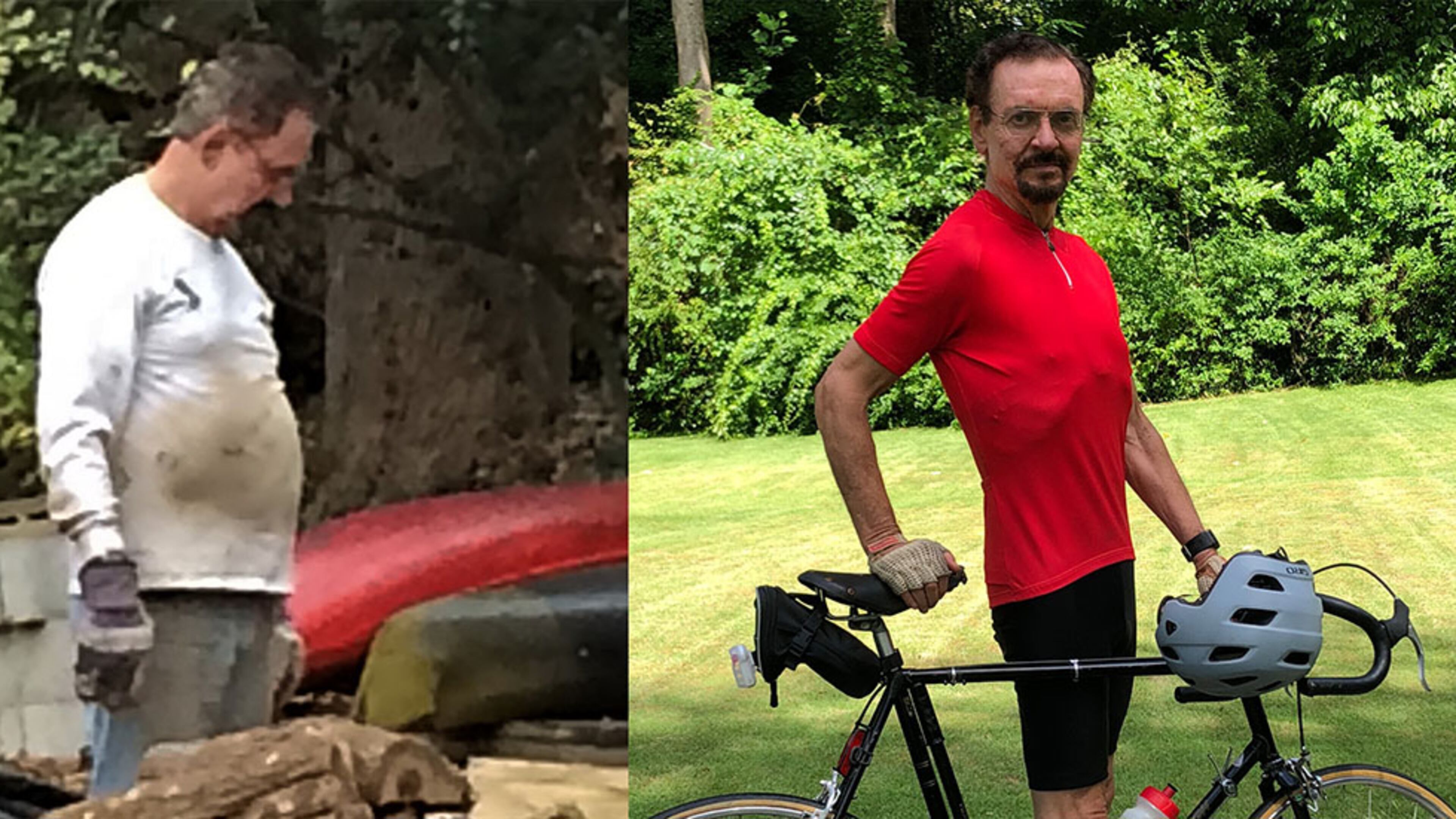 Bruce Williams weighed 215 pounds when the photo on the left was taken in 2015. In the photo on the right, taken in May, he weighed 162 pounds. (Photos contributed by Bruce Williams)