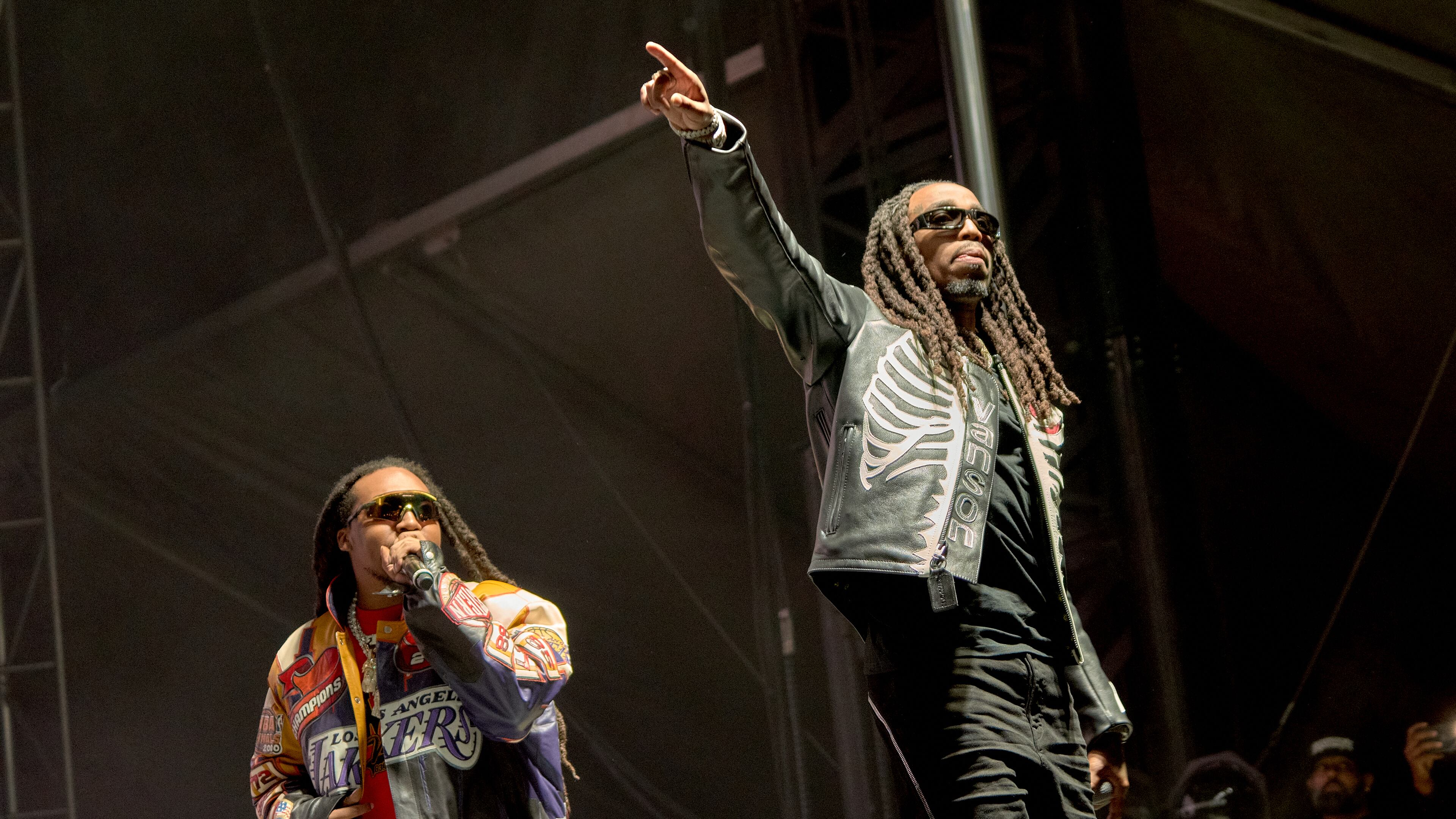 Migos’ Takeoff and Quavo at ONE MusicFest held at Central Park on October 8, 2022, in Atlanta, Georgia.