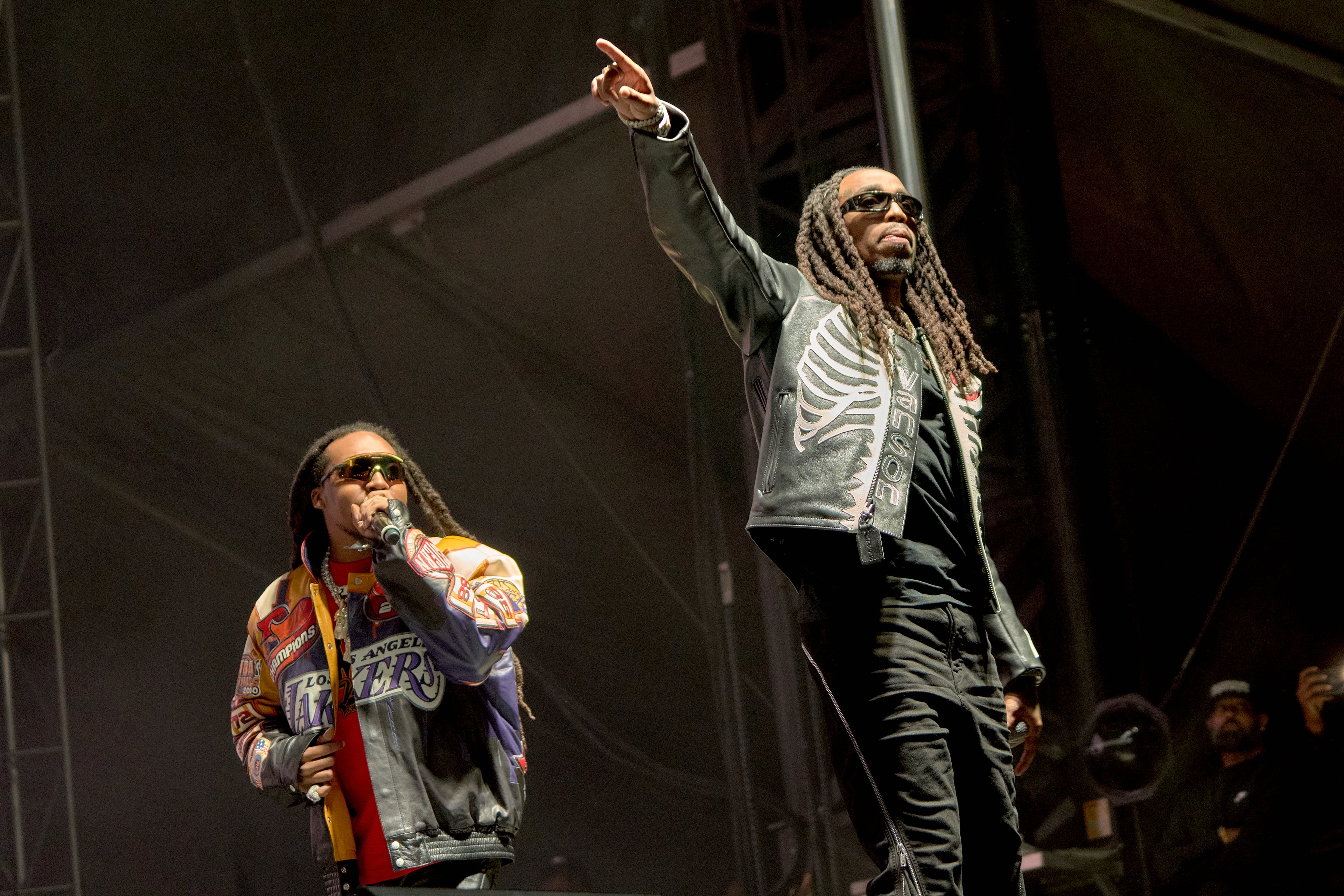 Migos’ Takeoff and Quavo at ONE MusicFest held at Central Park on October 8, 2022, in Atlanta, Georgia.