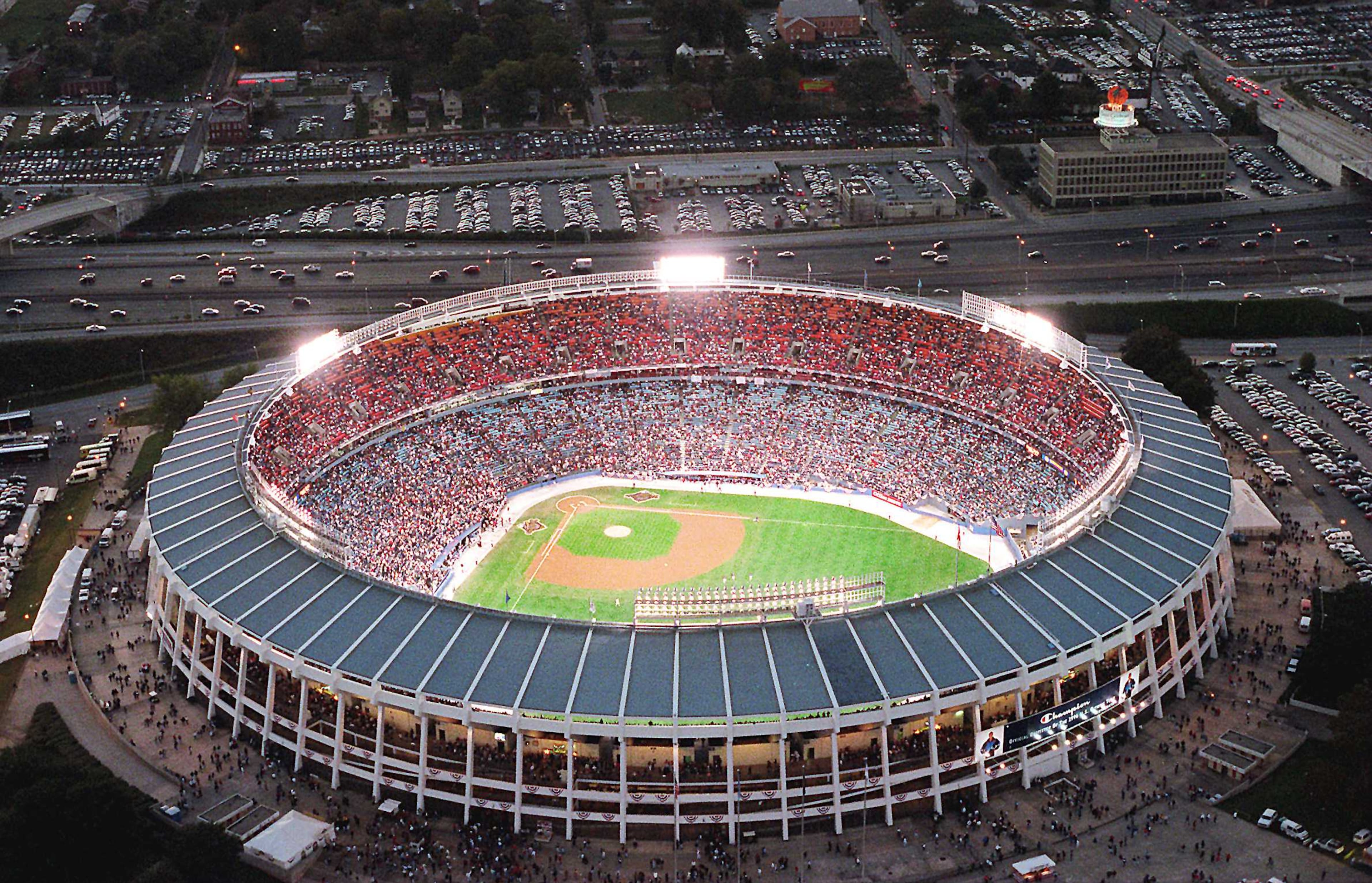 Termed "The Launching Pad" due to its favorability to home run hitters, Atlanta-Fulton County Stadium (originally Atlanta Stadium) was home to the Braves from 1966-96 and to the Falcons from 1966-91. In 1965, the Beatles played Atlanta Stadium, and the ballpark hosted four World Series in the 1990s. It was demolished in 1997 when the Braves moved across the street to Turner Field.