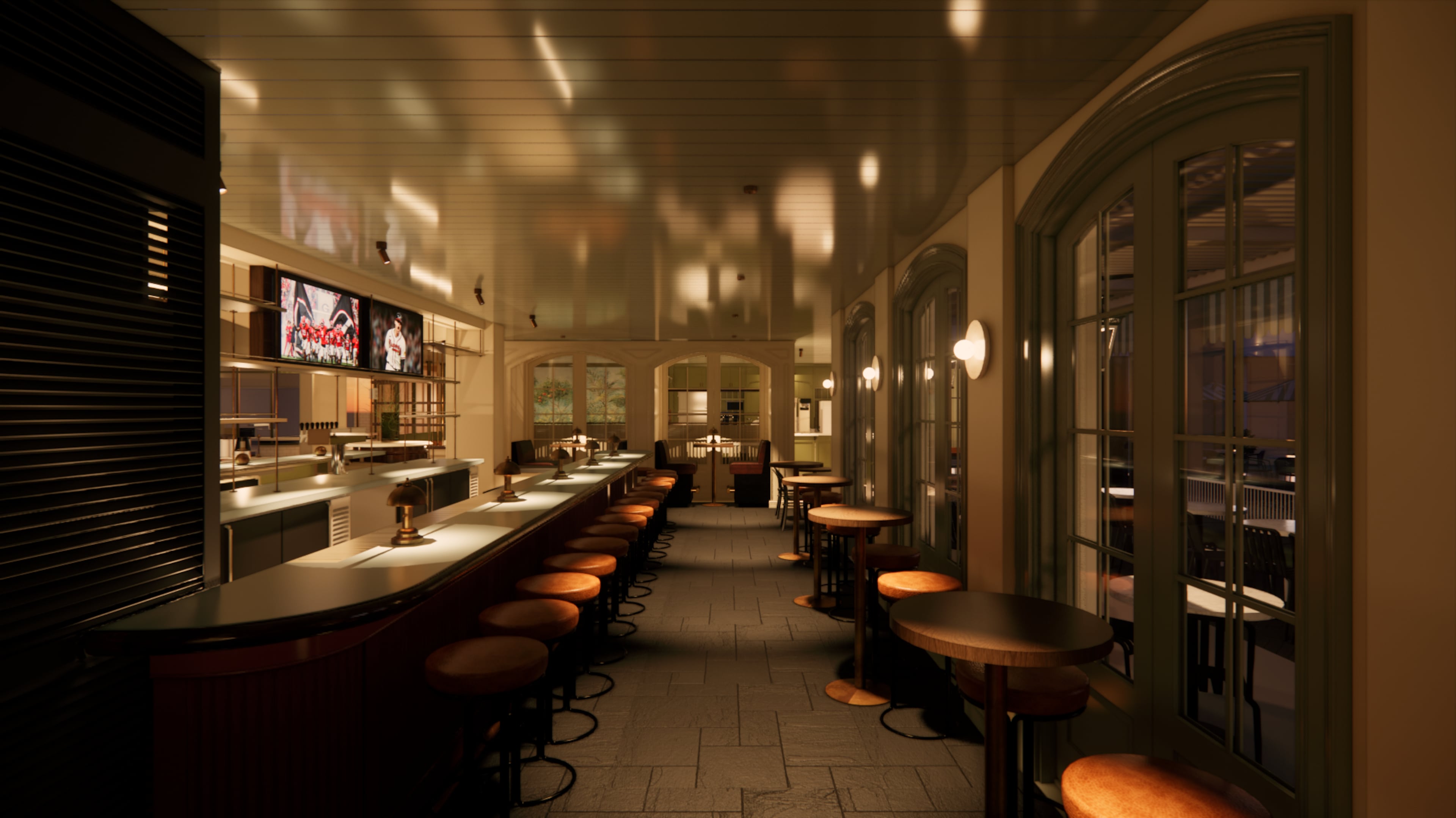 A rendering of the bar at Linton's, the forthcoming restaurant from Hopkins & Co. set to open in Buckhead. (Courtesy of ASD SKY)