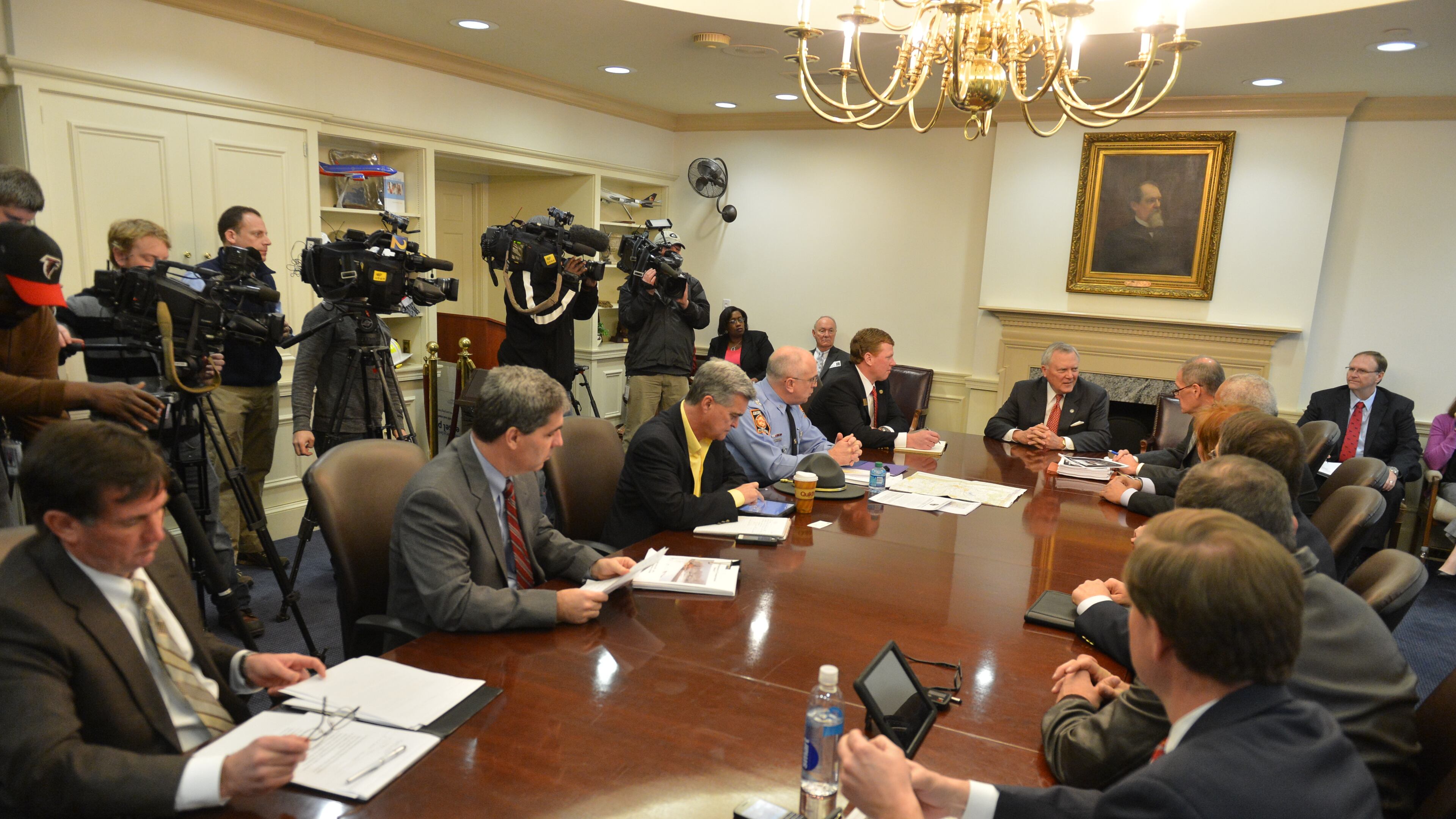 Gov. Deal convened his emergency response team at 11 a.m. Monday, including executives from hospitals and utility companies.