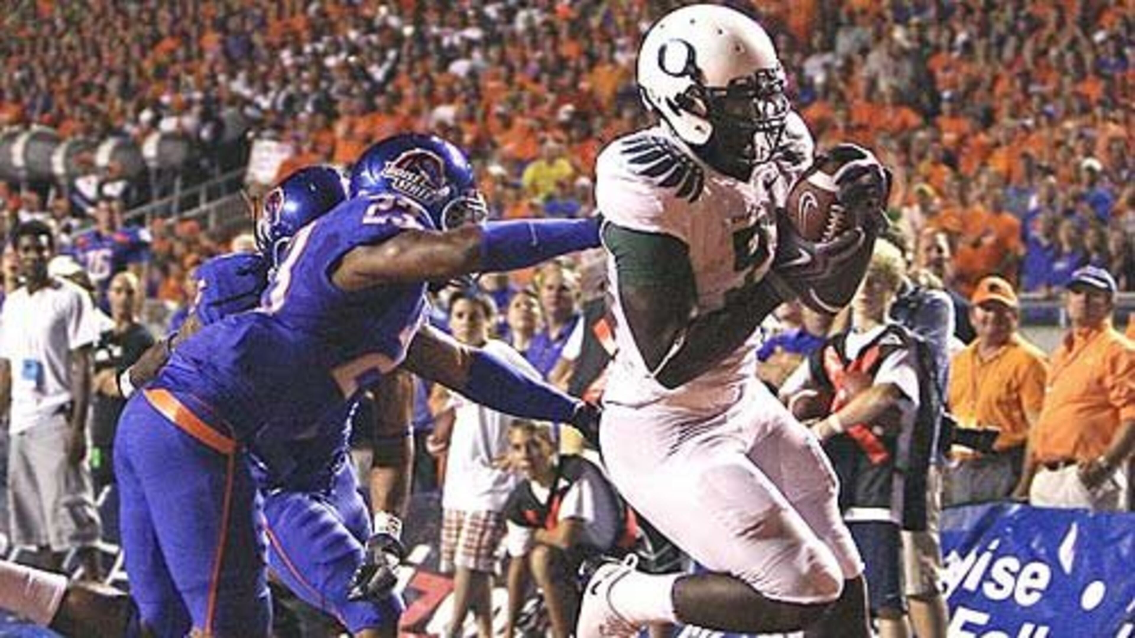 7. LeGarrette Blount, Oregon, 6-0, 215: Blount (right) had to rehabilitate his reputation after slugging a player from Boise State in the jaw on national television after being taunted. Originally signed with Auburn coming out of high school. - D. Orlando Ledbetter, AJC