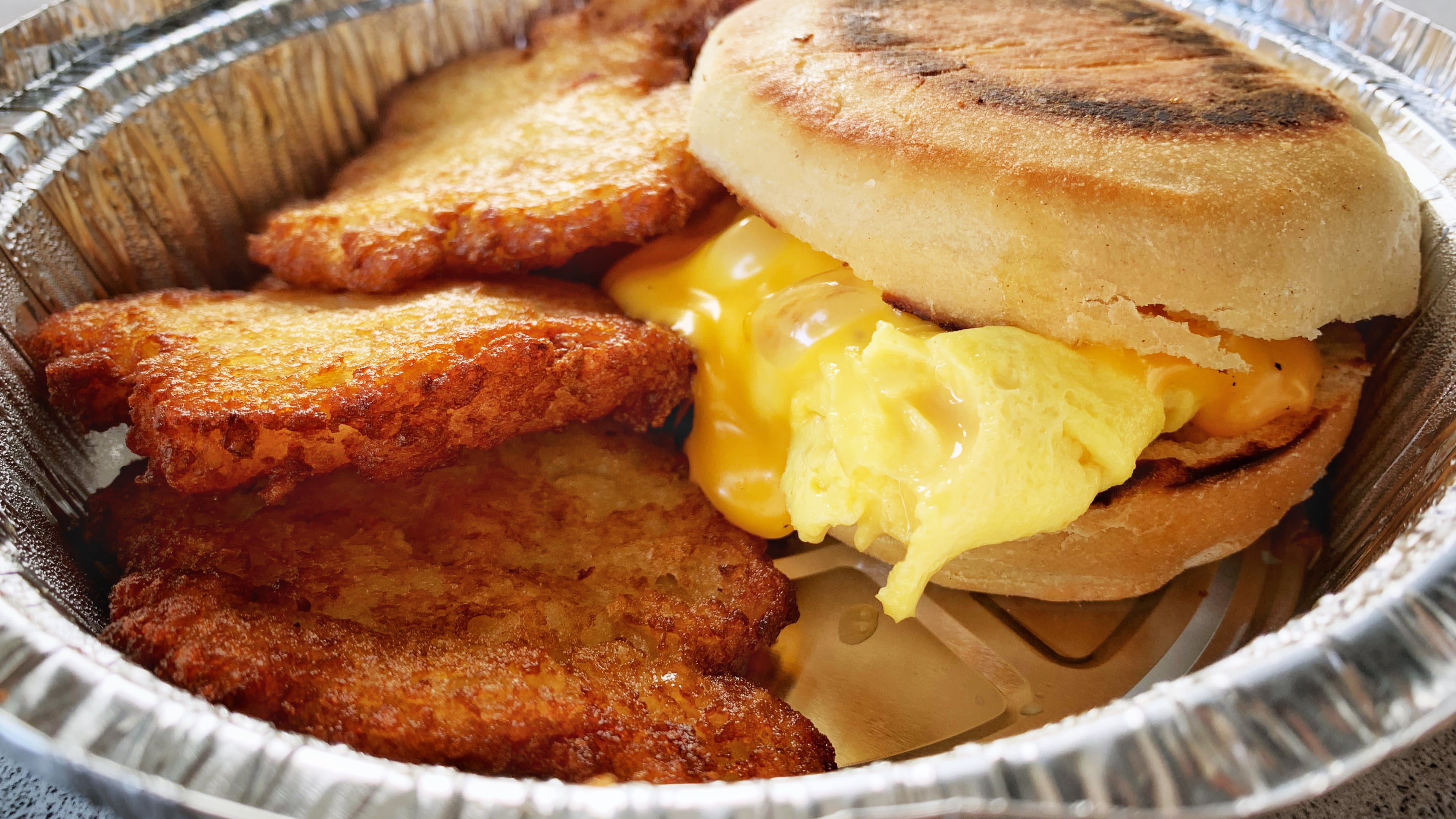 The BEC at Pancake Social clearly was developed by experts in New York City to-go food. Henri Hollis/henri.hollis@ajc.com