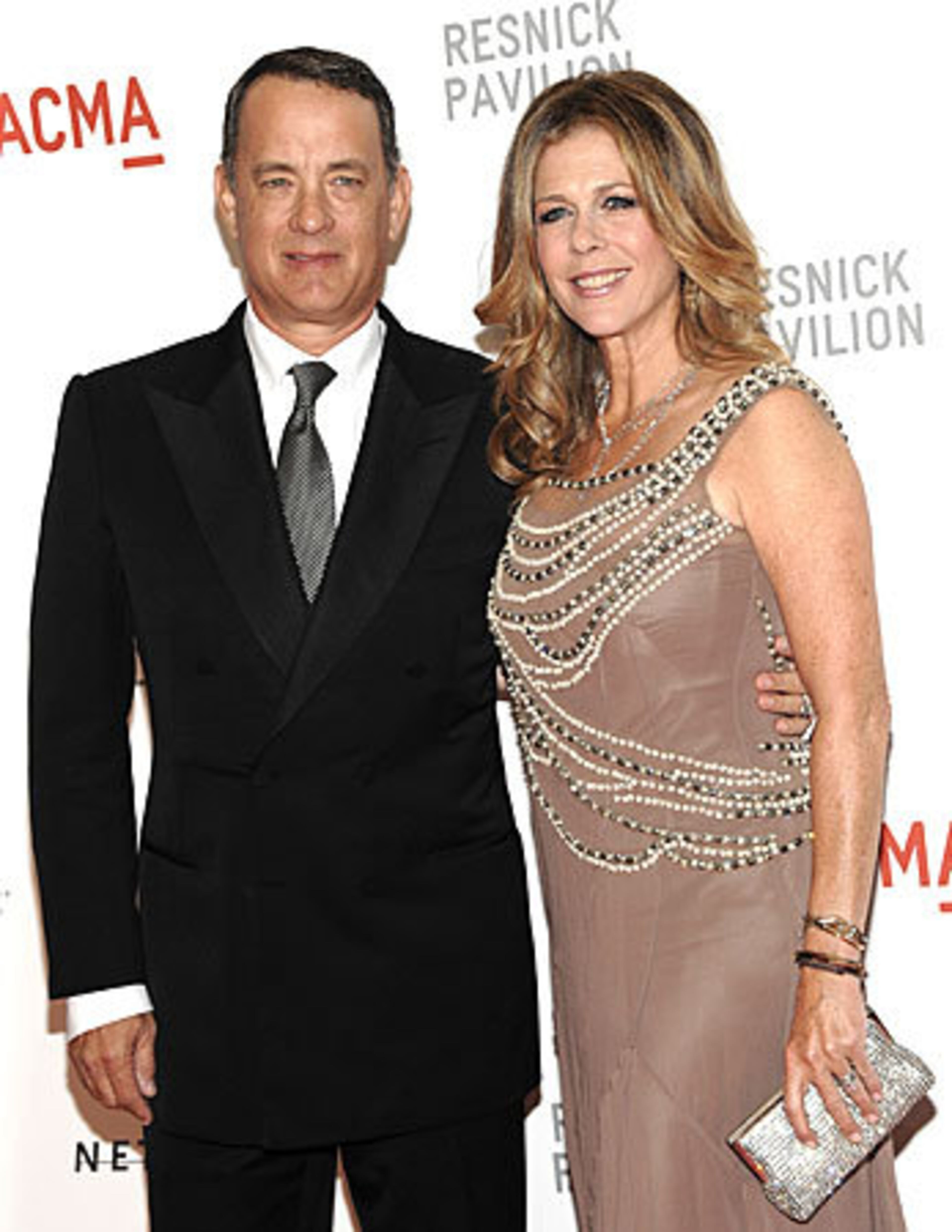 Actor Tom Hanks, left, and actress Rita Wilson arrive at the Los Angeles County Musuem of Art's grand opening gala of the Resnick Exhibition Pavilion in Los Angeles on Saturday, Sept. 25, 2010.