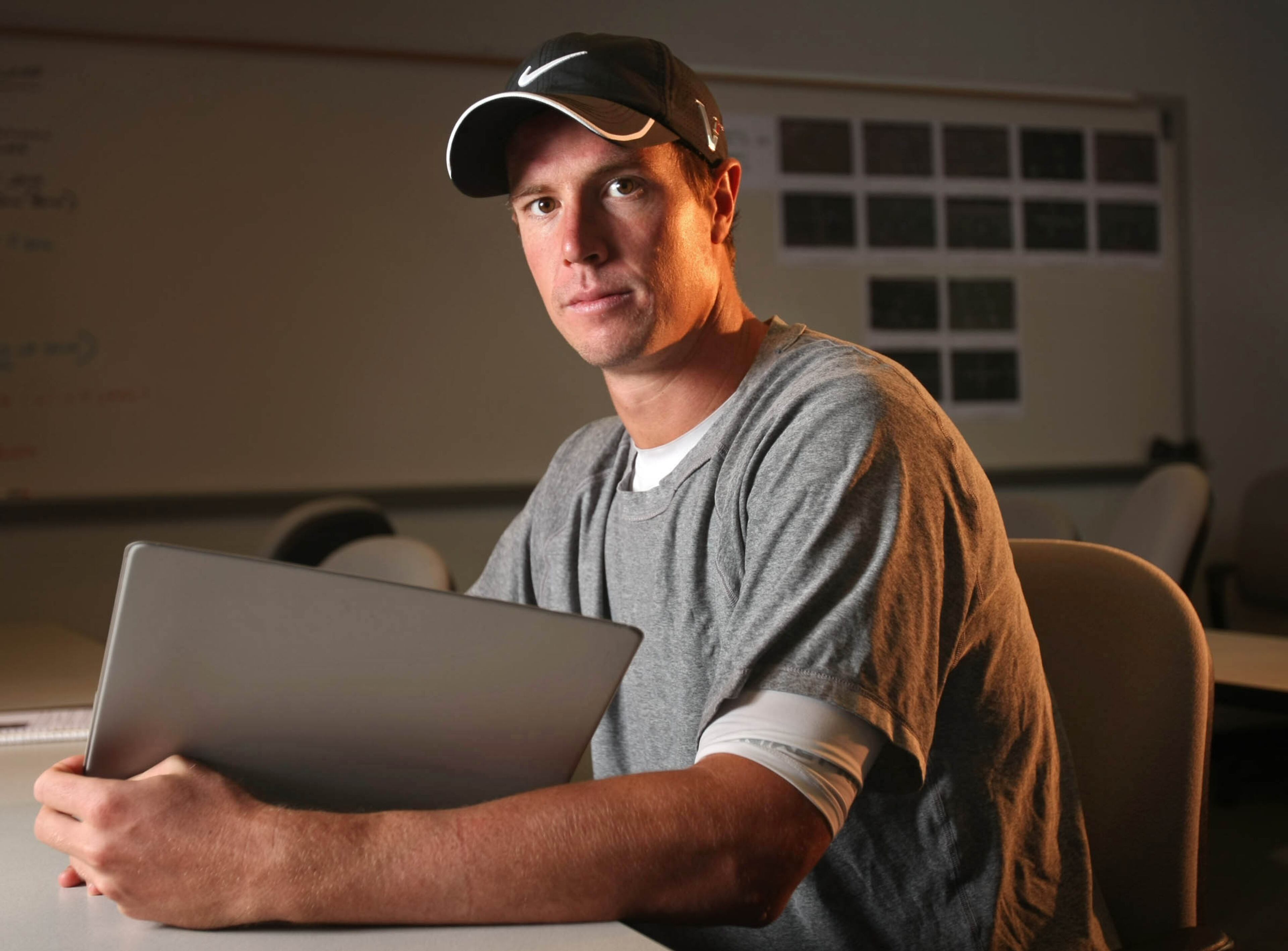 Falcons quarterback Matt Ryan is shown in the film room of the Atlanta Falcons Training Facility Friday afternoon in Flowery Branch, Ga., September 11, 2009. As the Falcons prepare to launch another season, we look at what to expect from quarterback Matt Ryan in his second year. What are his plans for handling his growing stardom while attempting to rewrite history. (The Falcons never have won on consecutive seasons?) Jason Getz, jgetz@ajc.com