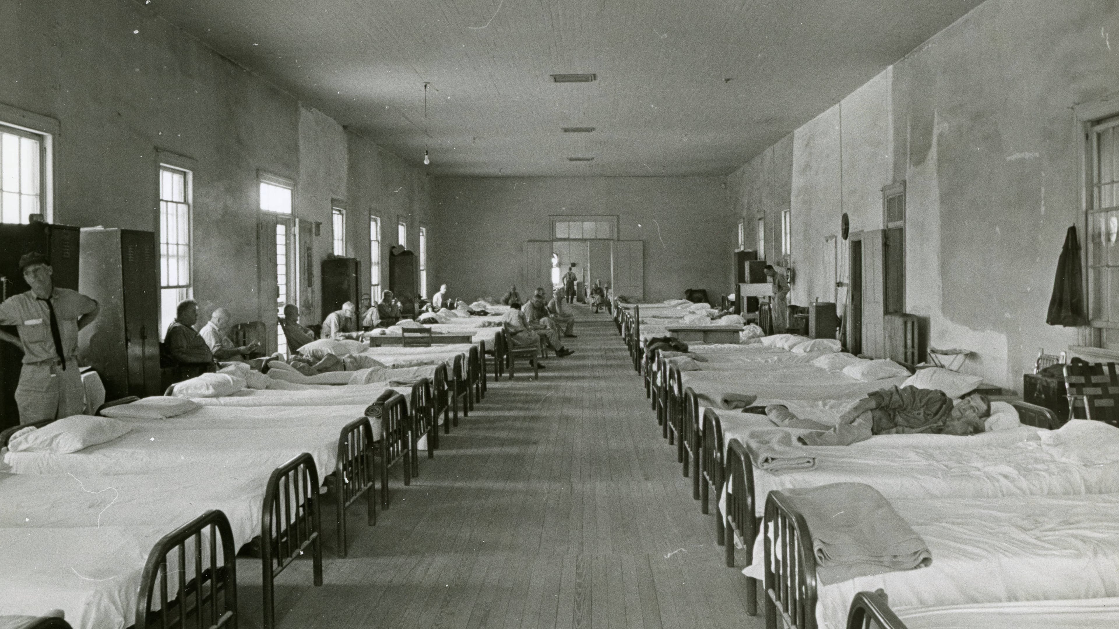 FILE - The sleeping ward in the State Hospital for the Insane at Milledgeville, Ga., in the 1940s. (Atlanta Journal-Constitution via AP, File)