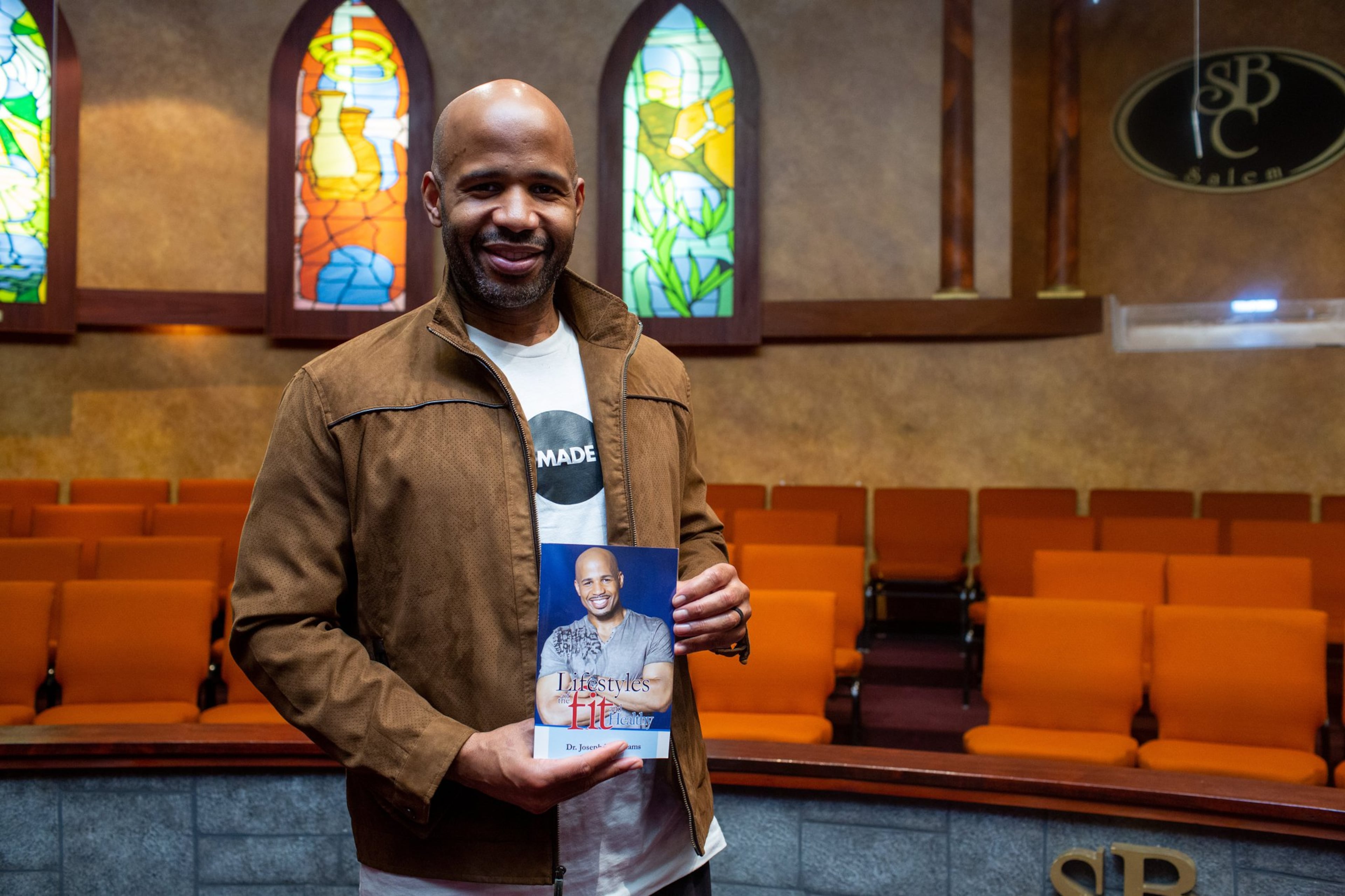 The Rev. Joseph L. Williams poses for a portrait at Salem Bible Church in Atlanta. In the past several years, Williams has helped members of Salem Bible Church shed the extra pounds and make smarter lifestyle choices. He’s a walking example of how that can lead to better health. Since “The Journey” started in 2012, members have lost weight and reduced diabetes and high blood pressure with exercise and better eating as well as spiritual and personal growth. CONTRIBUTED BY REBECCA WRIGHT