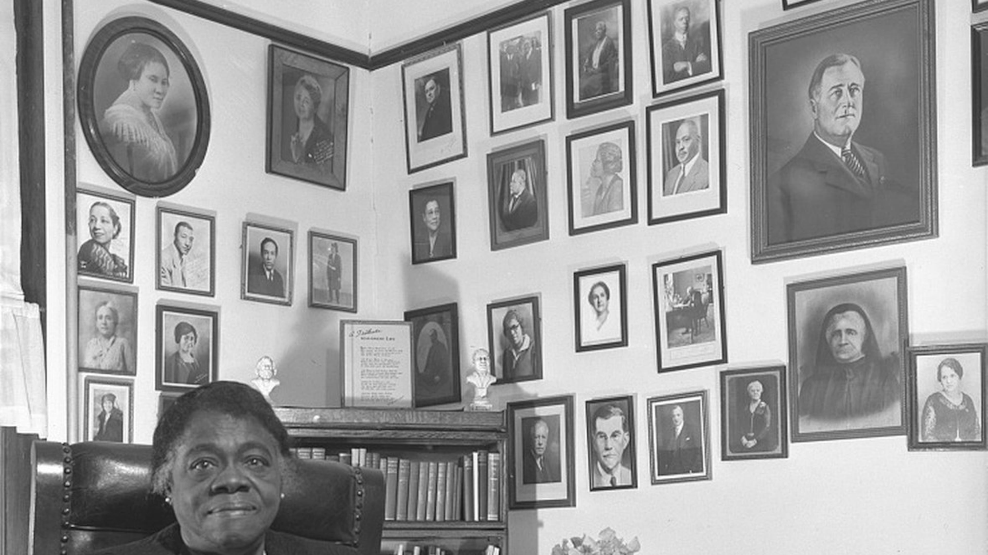 Daytona Beach, Florida. Bethune-Cookman College. Dr. Mary McLeod Bethune, founder and former president and director of the NYA (National Youth Administration) Negro Relations (Gordon Parks / Library of Congress)