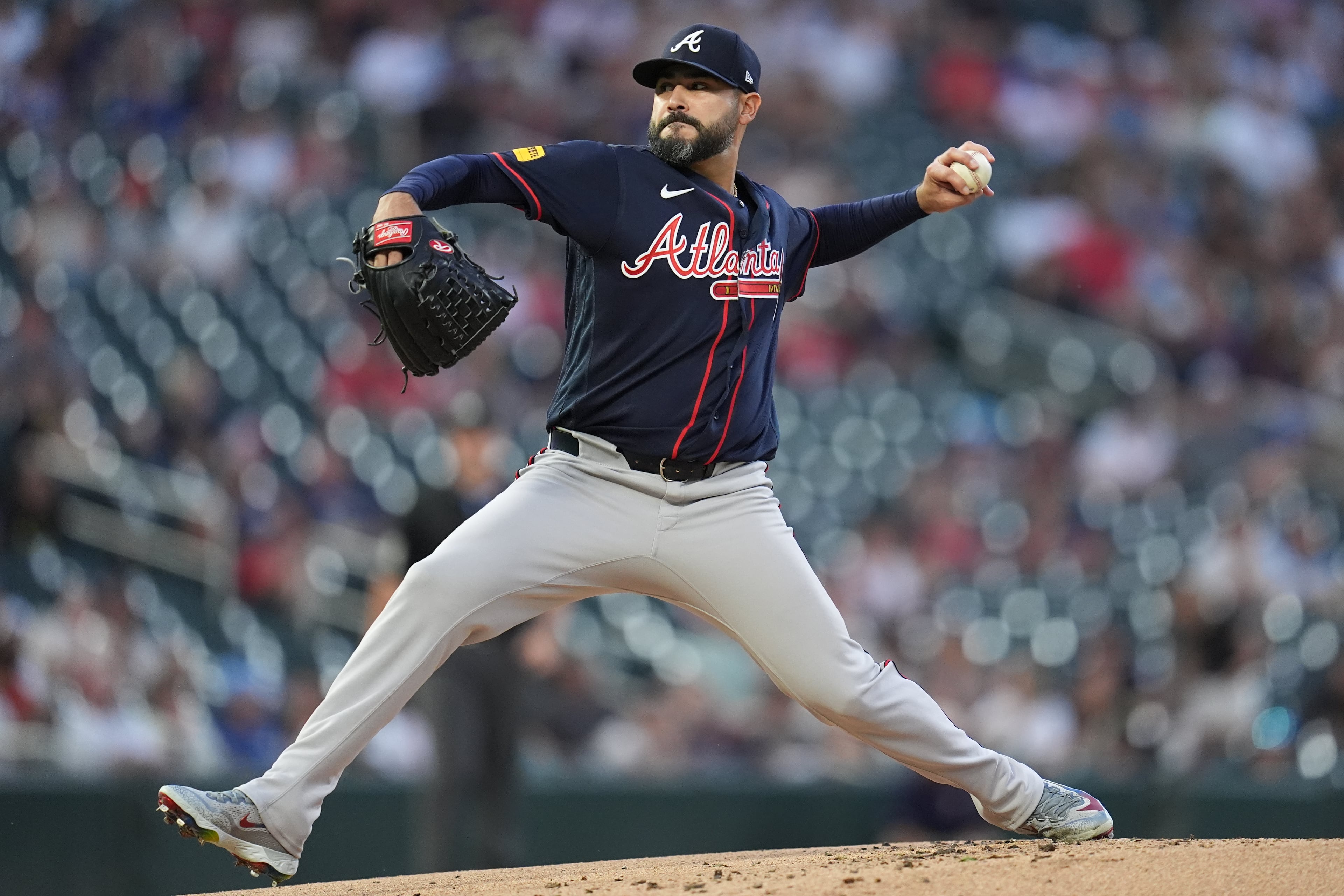Martín Pérez during an August start in Minneapolis. (Abbie Parr/AP)