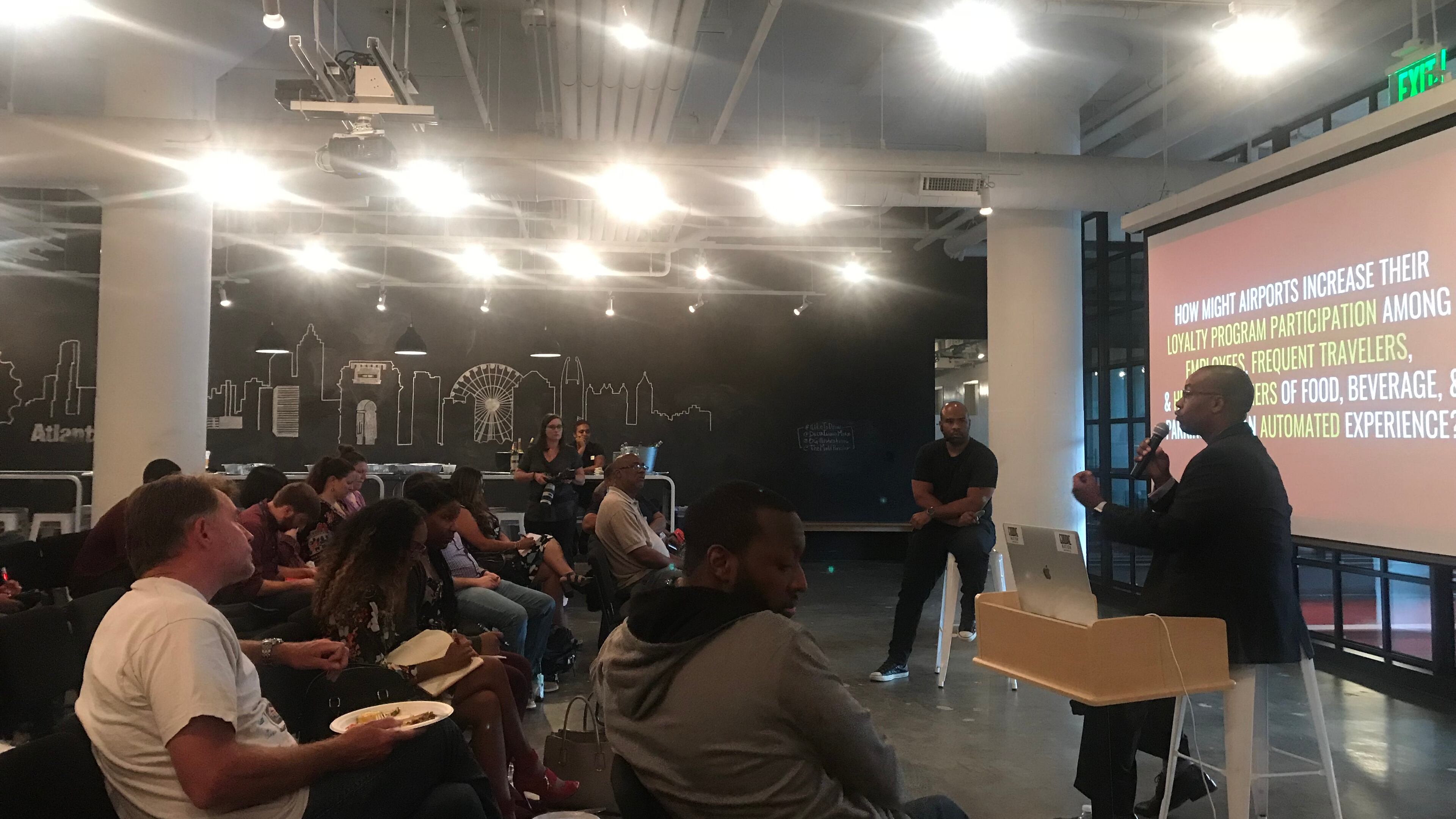 Officials give an overview of Hartsfield-Jackson's ATL Thinks! program at General Assembly on Aug. 7, 2018.