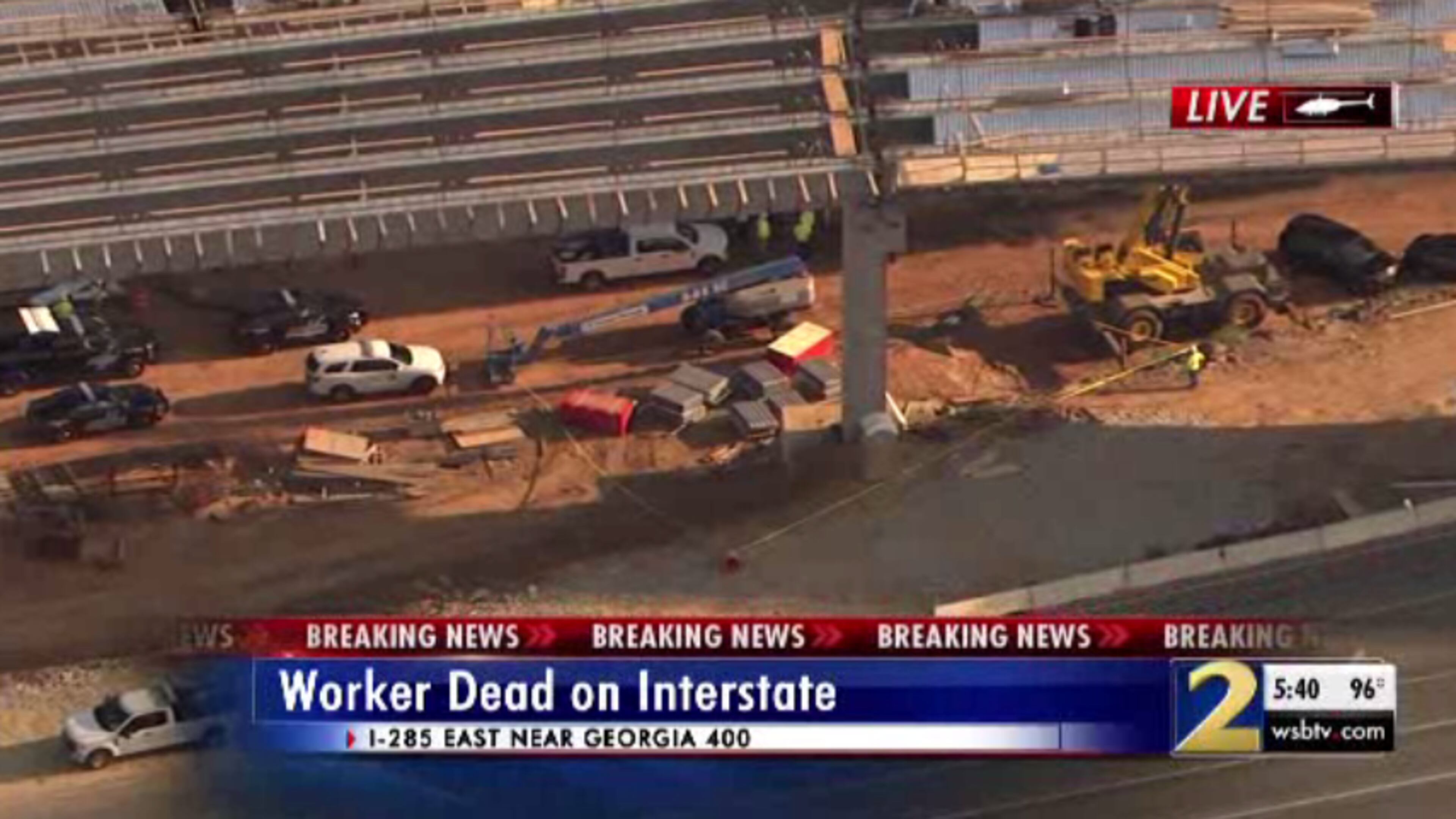 A construction worker was killed at the I-285/Ga. 400 interchange Thursday afternoon.