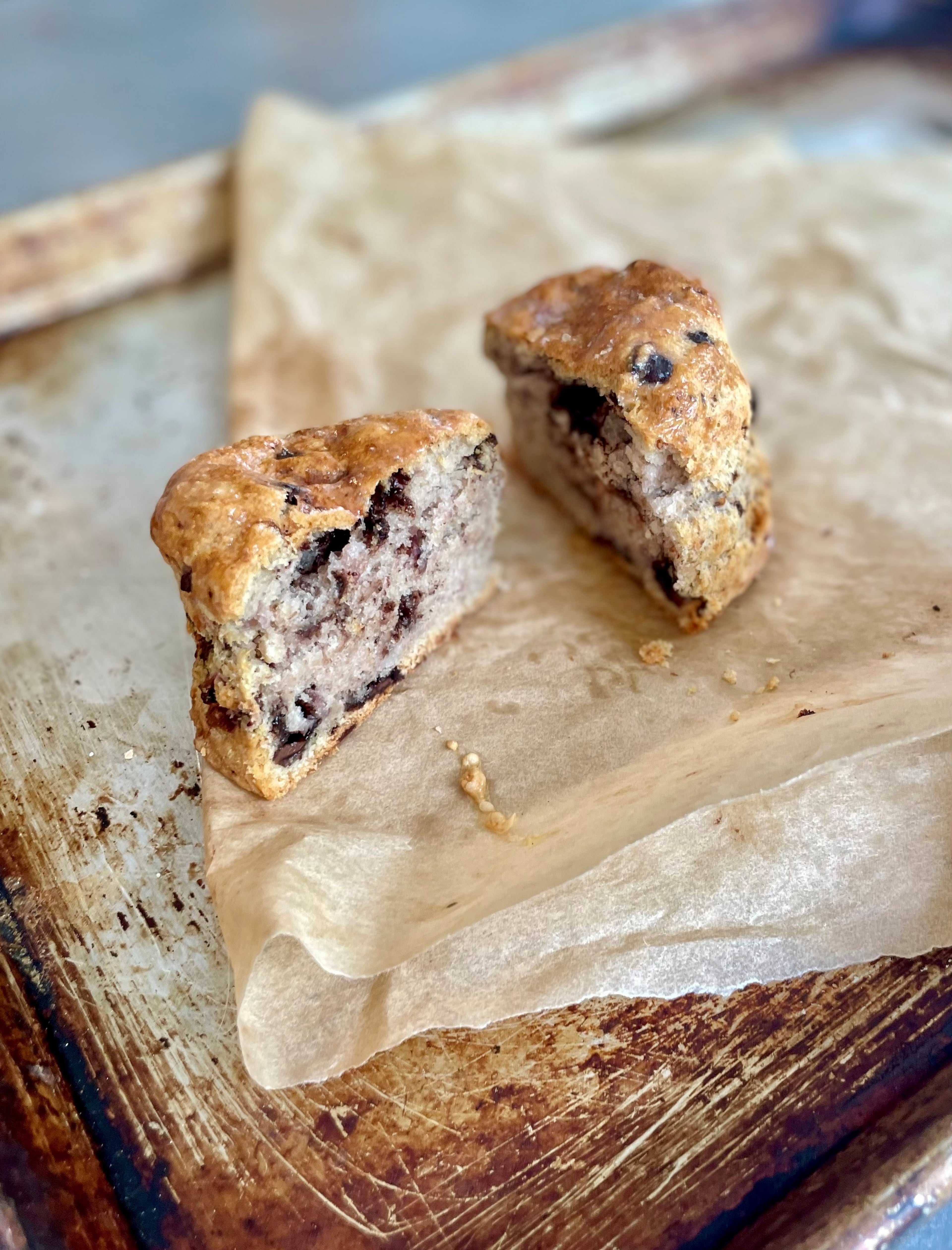 Chocolate Strawberry Buttermilk Scones. (Sarah Dodge for the AJC)