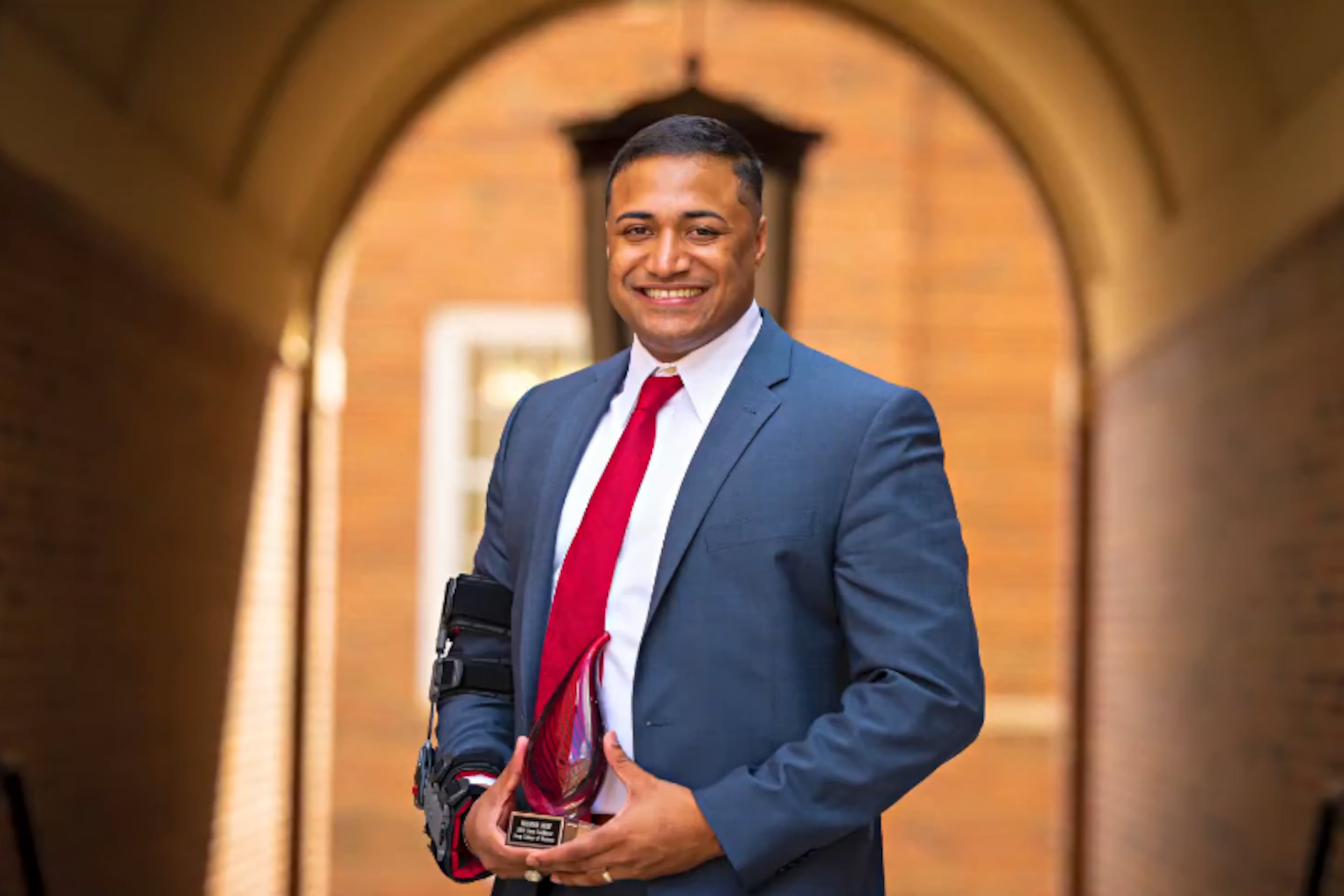 Lt. Col. Brandon A. Shah graduated from the University of Georgia’s Terry College of Business in 2018, and he received the Terry Trailblazer award in 2022. Shah died Thursday in a shooting at Virginia’s Old Dominion University. (Courtesy of the Terry College of Business)