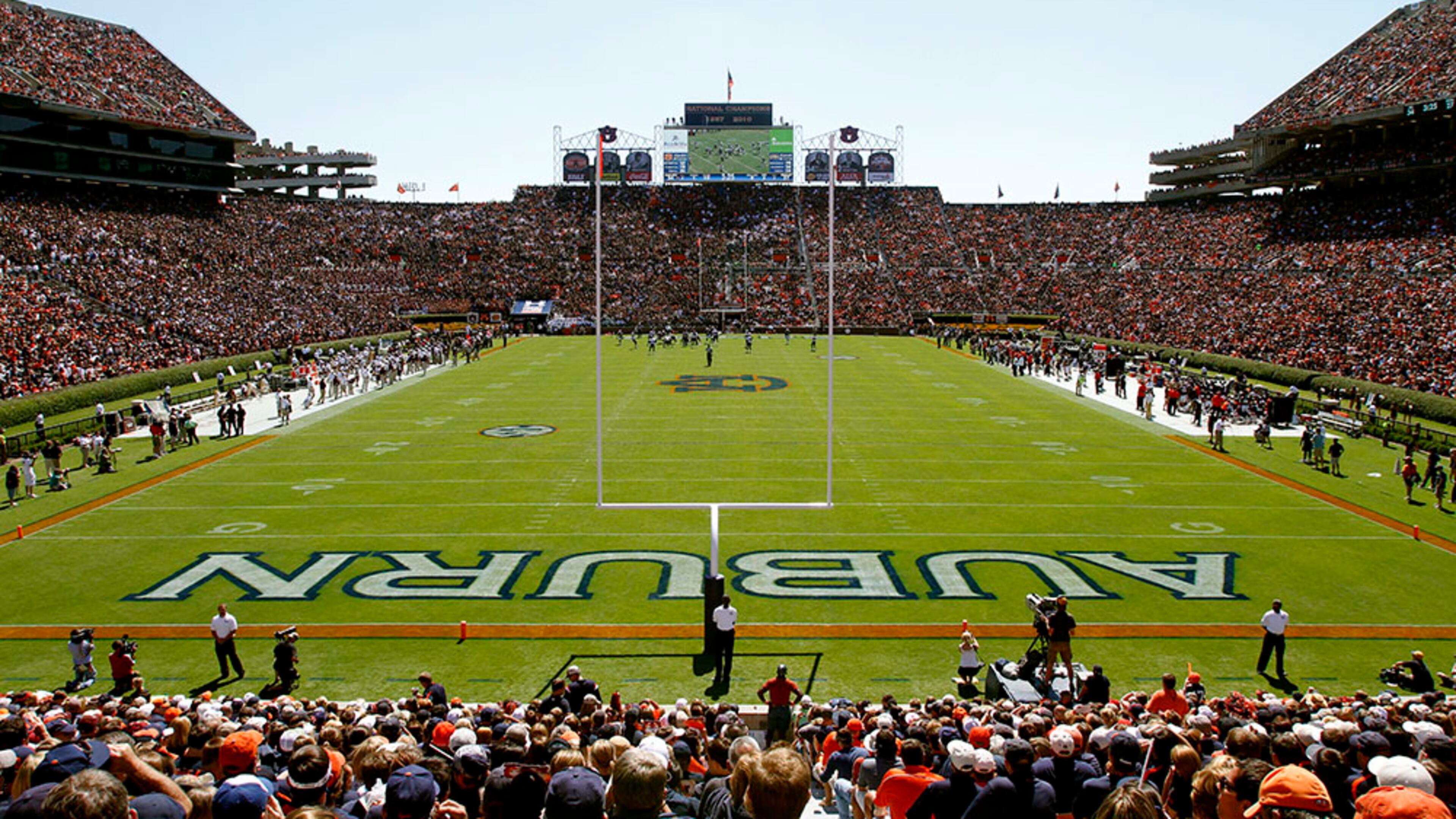 AUBURN, AL - SEPTEMBER 10: A view of the stadium during a game between the Auburn Tigers and Mississippi State Bulldogs on September 10, 2011 at Jordan-Hare Stadium in Auburn, Alabama. (Photo by Butch Dill/Getty Images)