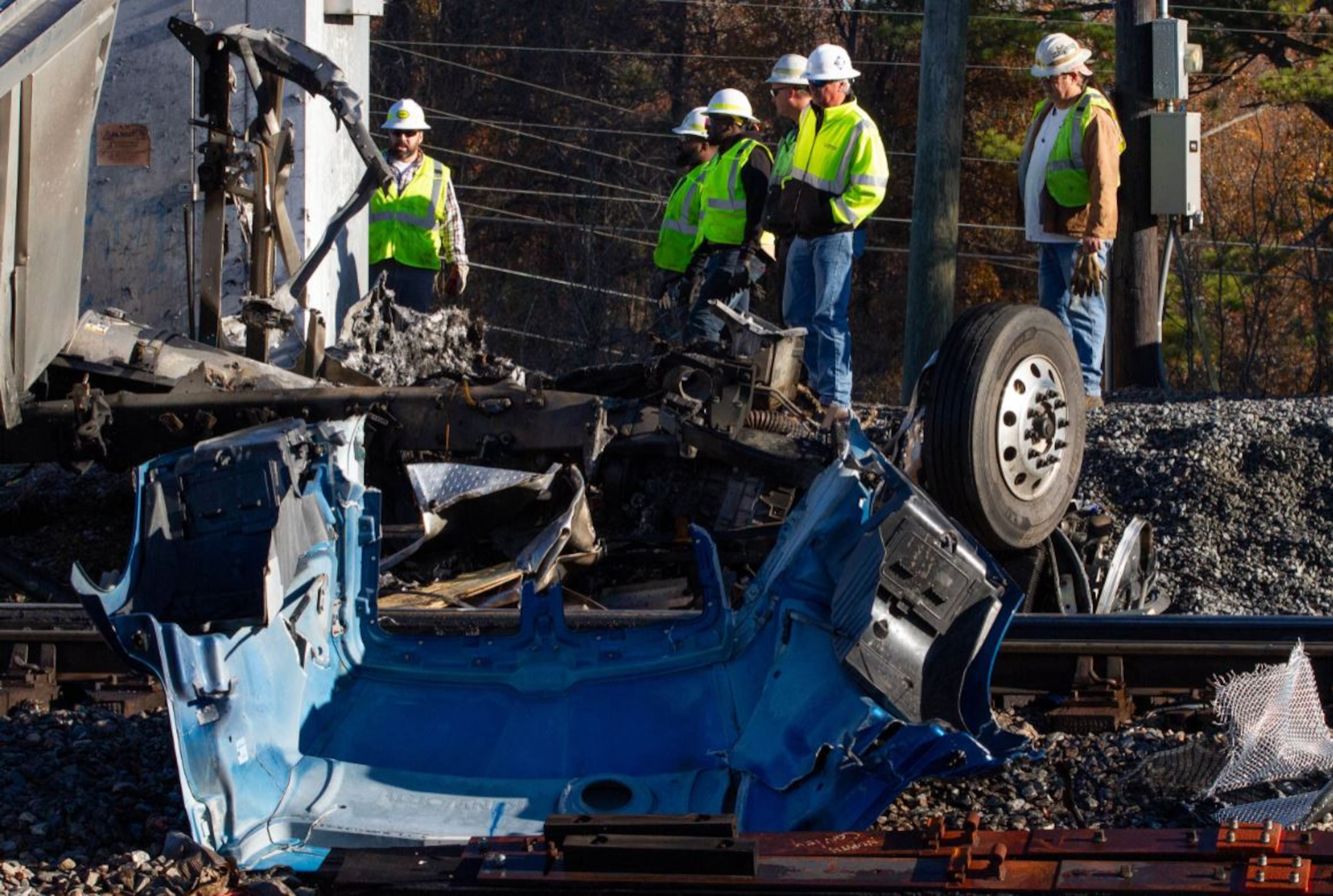 Authorities said no one was injured in the crash.