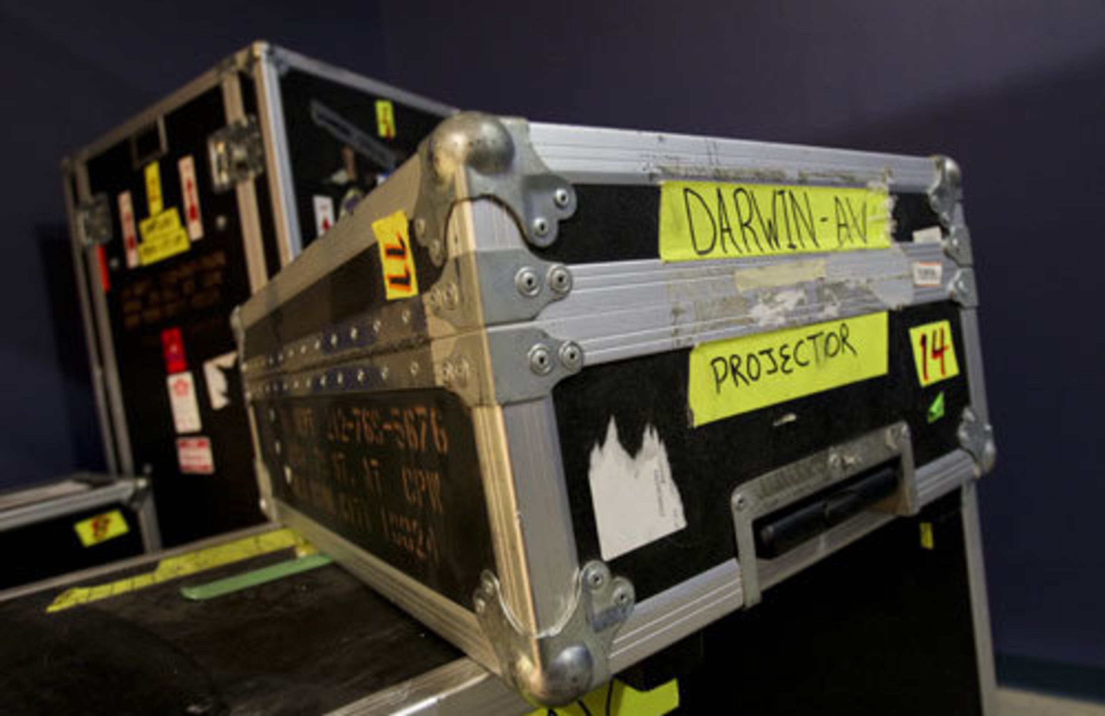 More crates are left to be opened Wednesday, Sept. 14, 2011 as the exhibit installers have been busy for the last week and a half getting ready to open the exhibit.