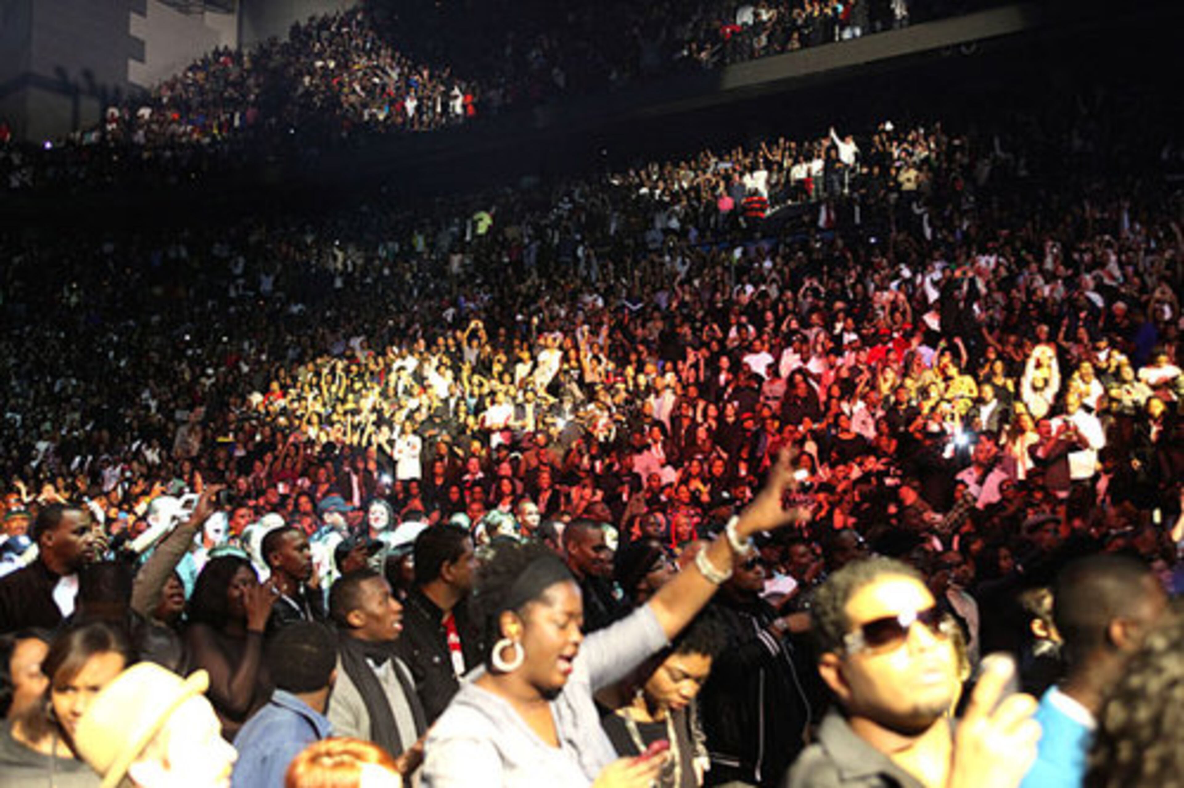 Part of the sold out crowd Saturday night.