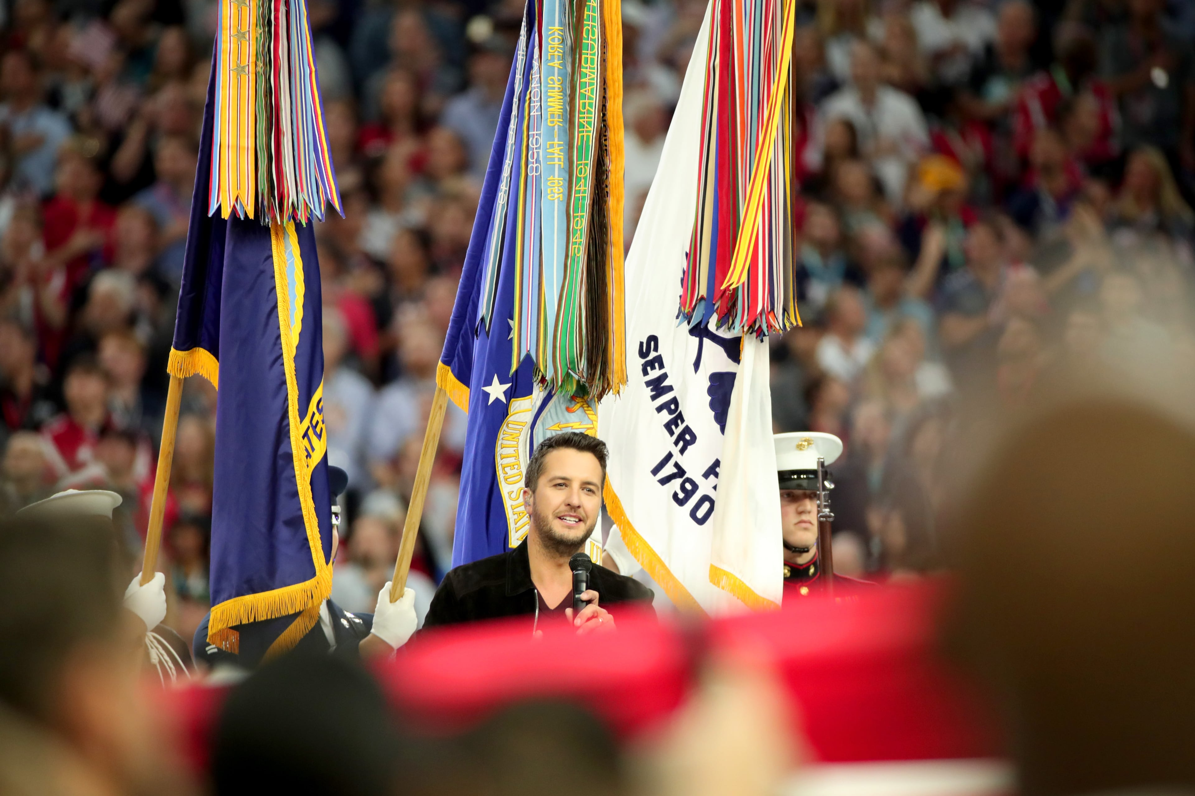 HOUSTON, TX - FEBRUARY 05: Musician Luke Bryan performs onstage during the Super Bowl LI Pregame Show at NRG Stadium on February 5, 2017 in Houston, Texas. (Photo by Christopher Polk/Getty Images)
