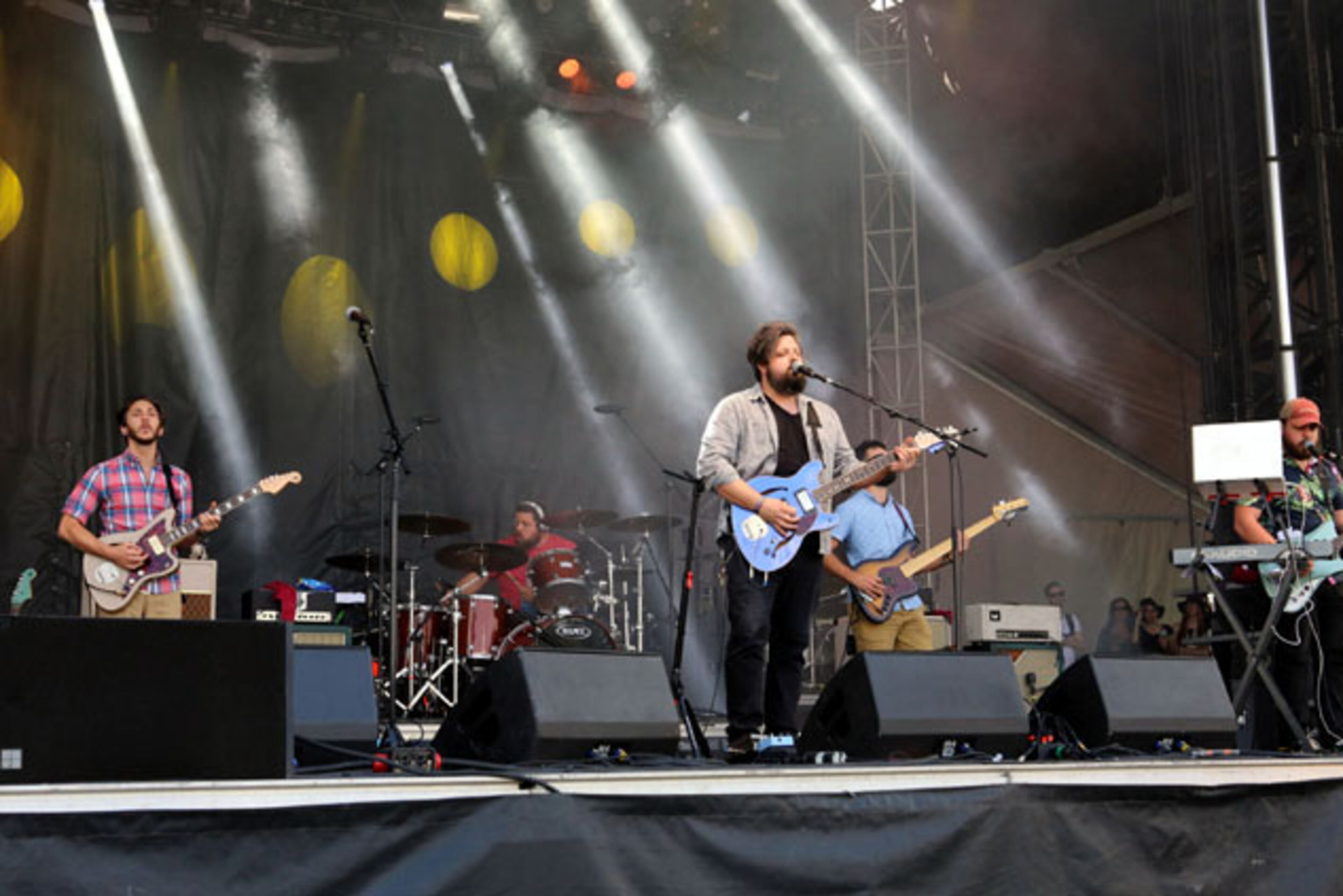 The Dear Hunter performs. The fourth annual Shaky Knees Music Fest took over Centennial Olympic Park for three days of music offerings on four stages. Day Two was another beautiful day; Saturday, May 14, 2016, featured My Morning Jacket, Walk the Moon, The Decemberists, Huey Lewis & the News, Foals, The Dear Hunter and many more artists. Robb Cohen Photography & Video /www.RobbsPhotos.com