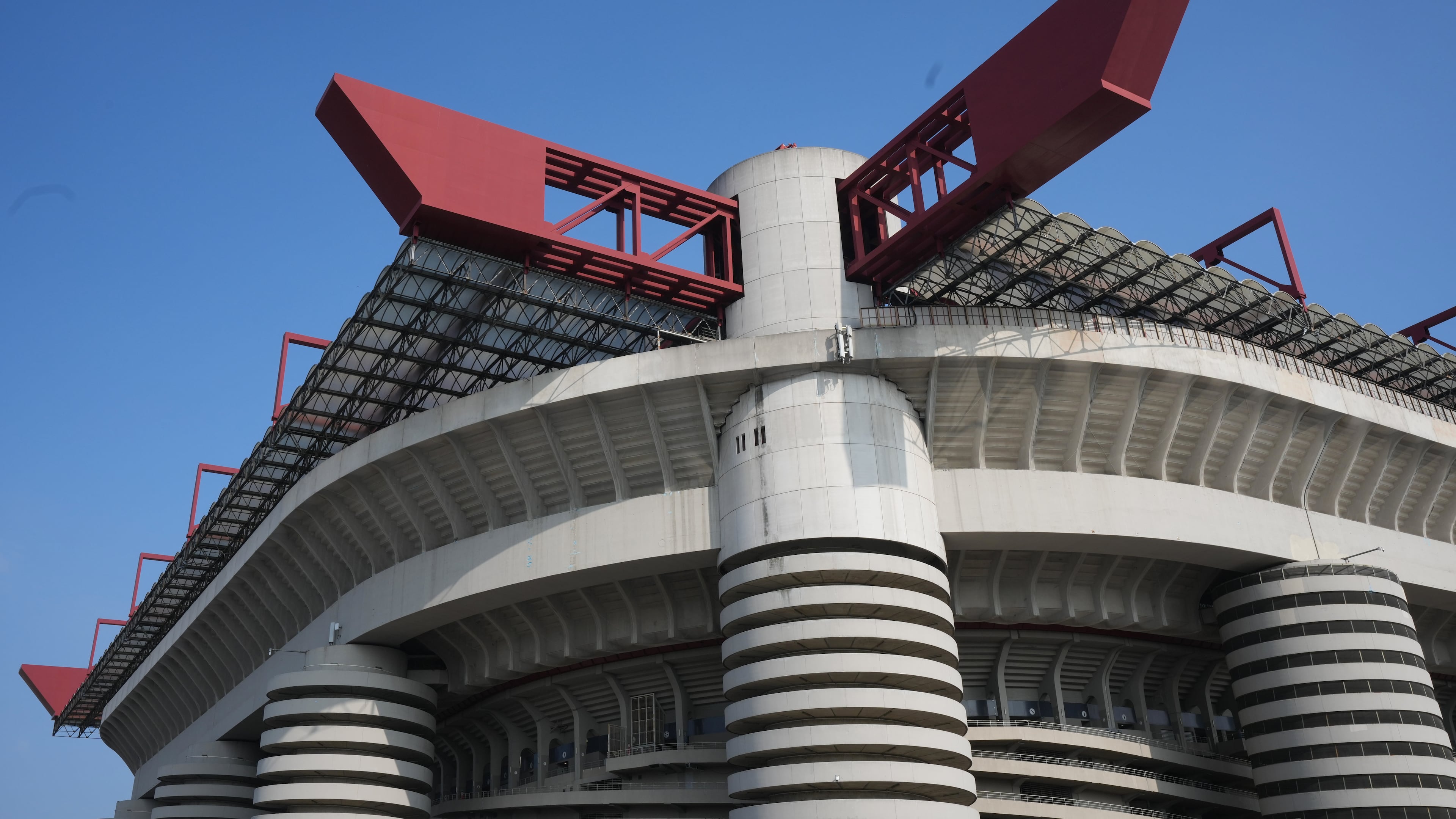 FILE - A view of San Siro Stadium is pictured in Milan, Italy, Oct. 16, 2025. (AP Photo/Antonio Calanni, File)