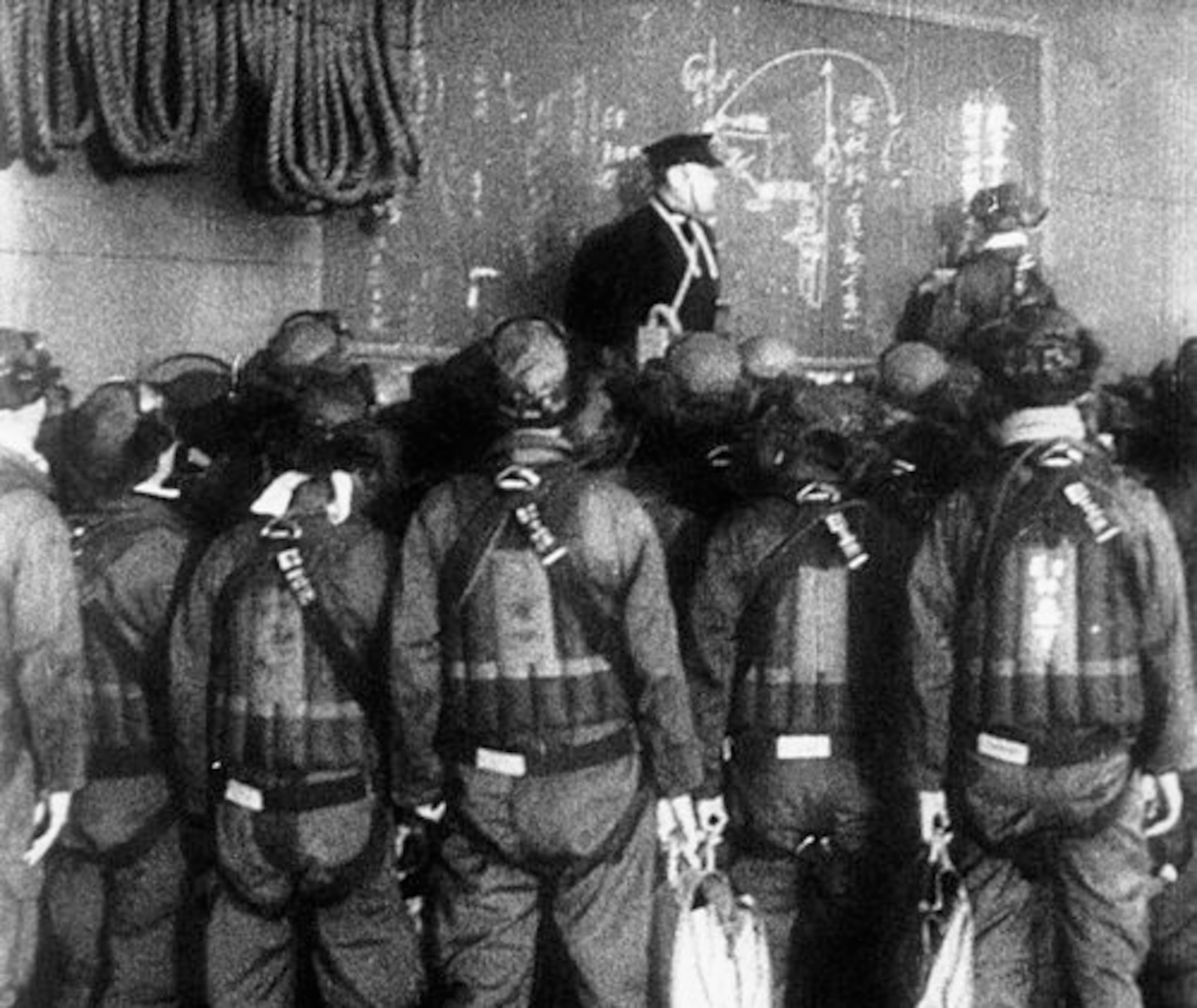 Japanese pilots get instructions aboard an aircraft carrier before the attack on Pearl Harbor, in this scene from a Japanese newsreel, May 4, 1943. It was obtained by the U.S. War Department and released to U.S. newsreels.