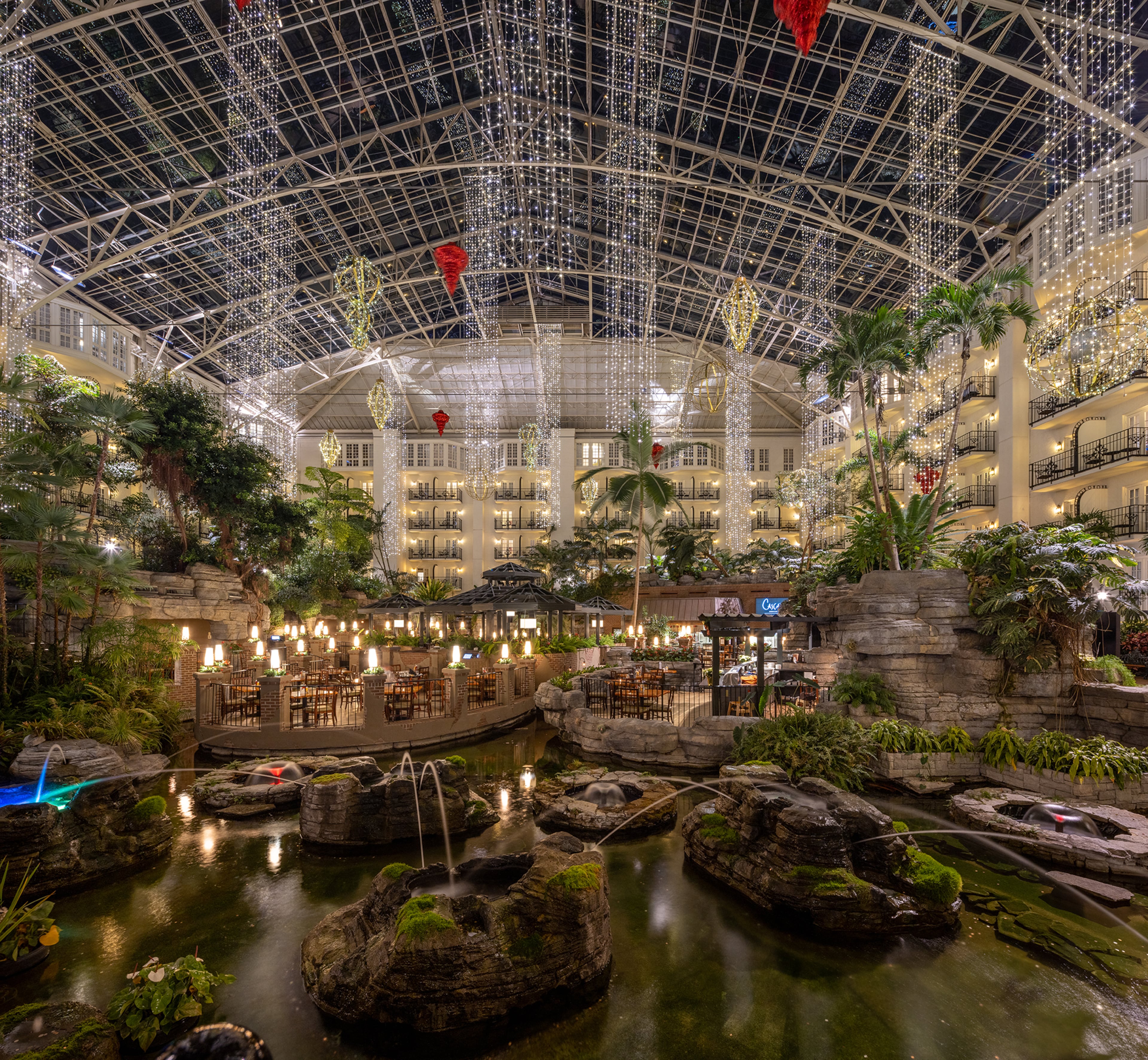 The Cascades Atrium at the Gaylord Opryland Resort & Convention Center decorated for Christmas.
(Courtesy of Gaylord Opryland Resort & Convention Center)