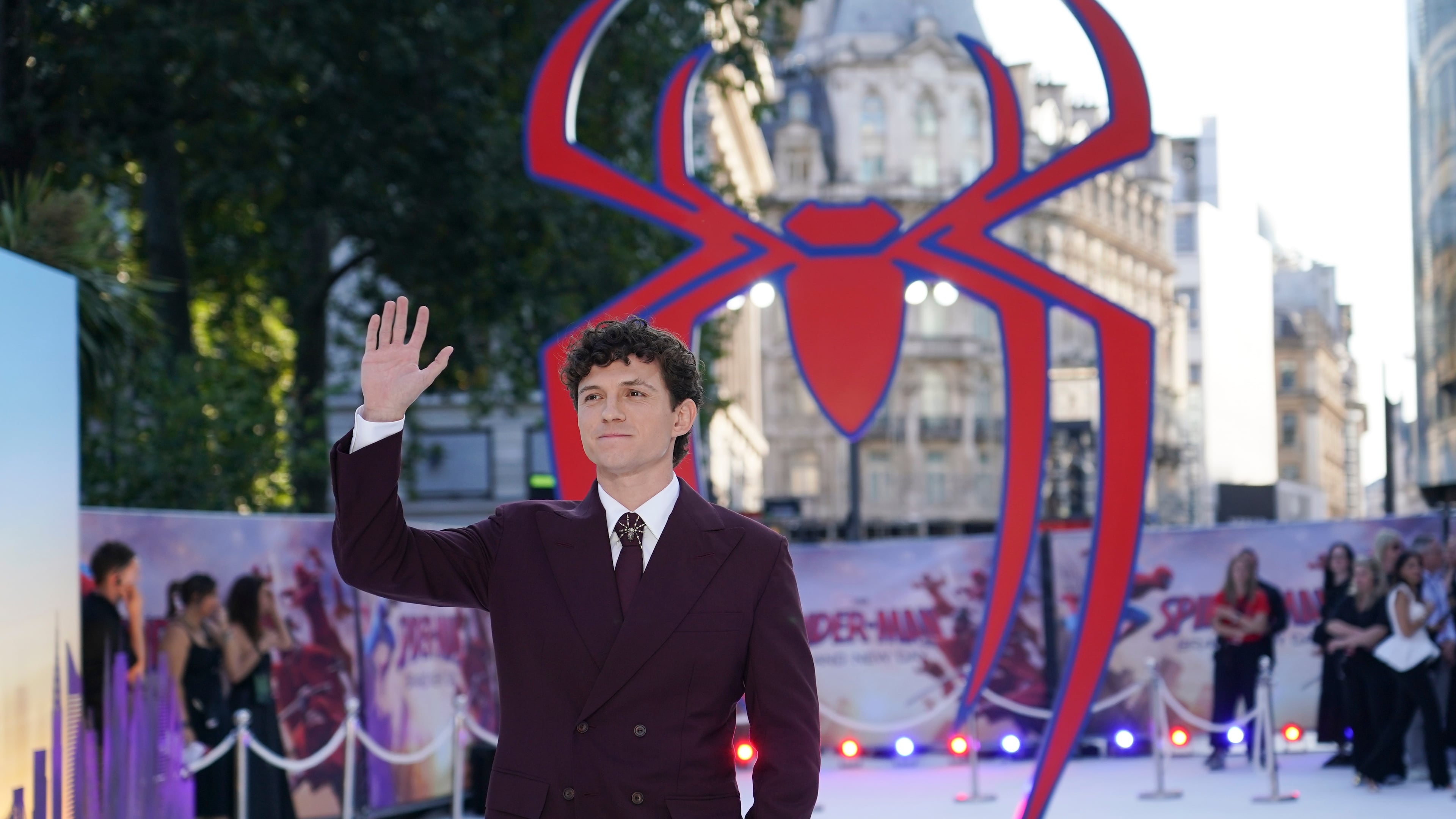 Tom Holland poses for photographers upon arrival at the 'Spider-Man: Brand New Day' premiere in London, England, Wednesday, July 29, 2026. (Photo by Alberto Pezzali/Invision/AP)