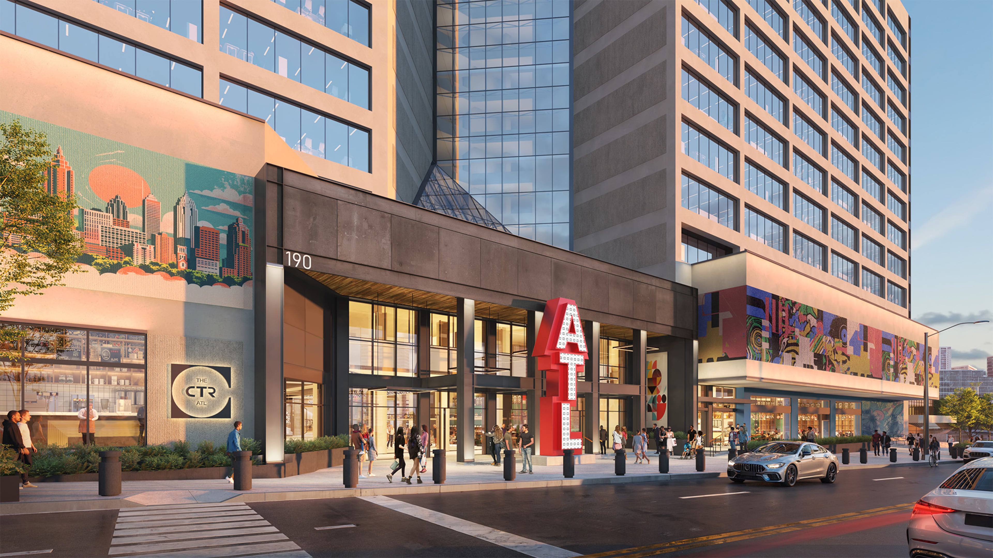 Atlanta-based architecture and interior design firm TVS released new renderings of the planned redevelopment of downtown's CNN Center, which is just called "The Center." (Courtesy TVS)