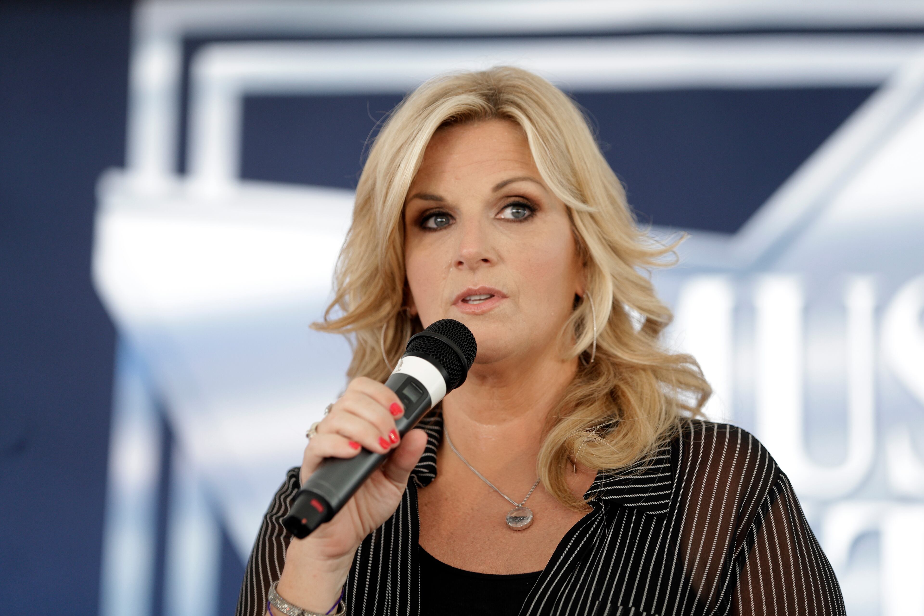 Trisha Yearwood speaks after receiving a star on the Music City Walk of Fame on Thursday, Sept. 10, 2015, in Nashville, Tenn. (AP Photo/Mark Humphrey)