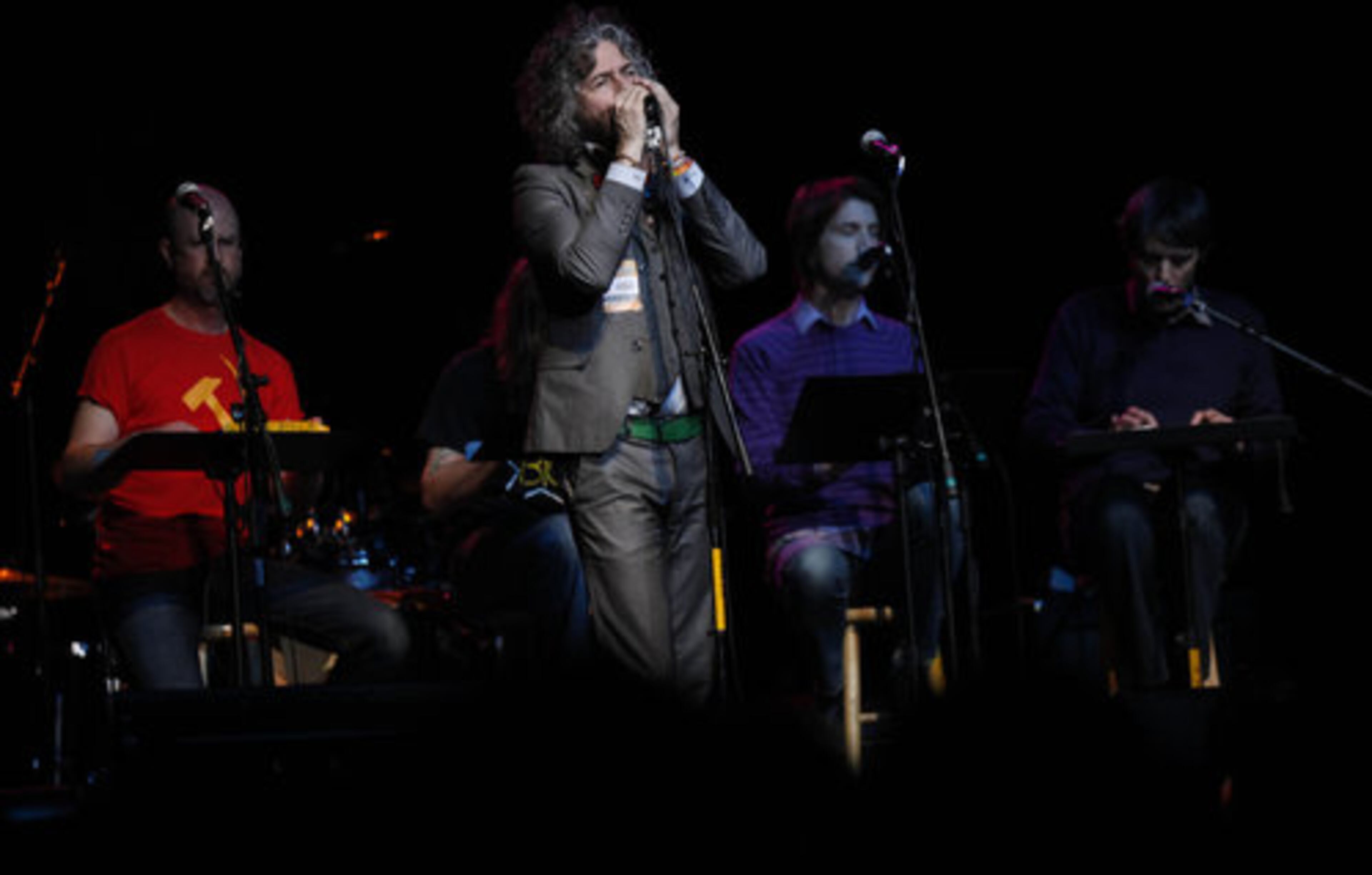 The Flaming Lips perform at the Woody Guthrie Centennial event.