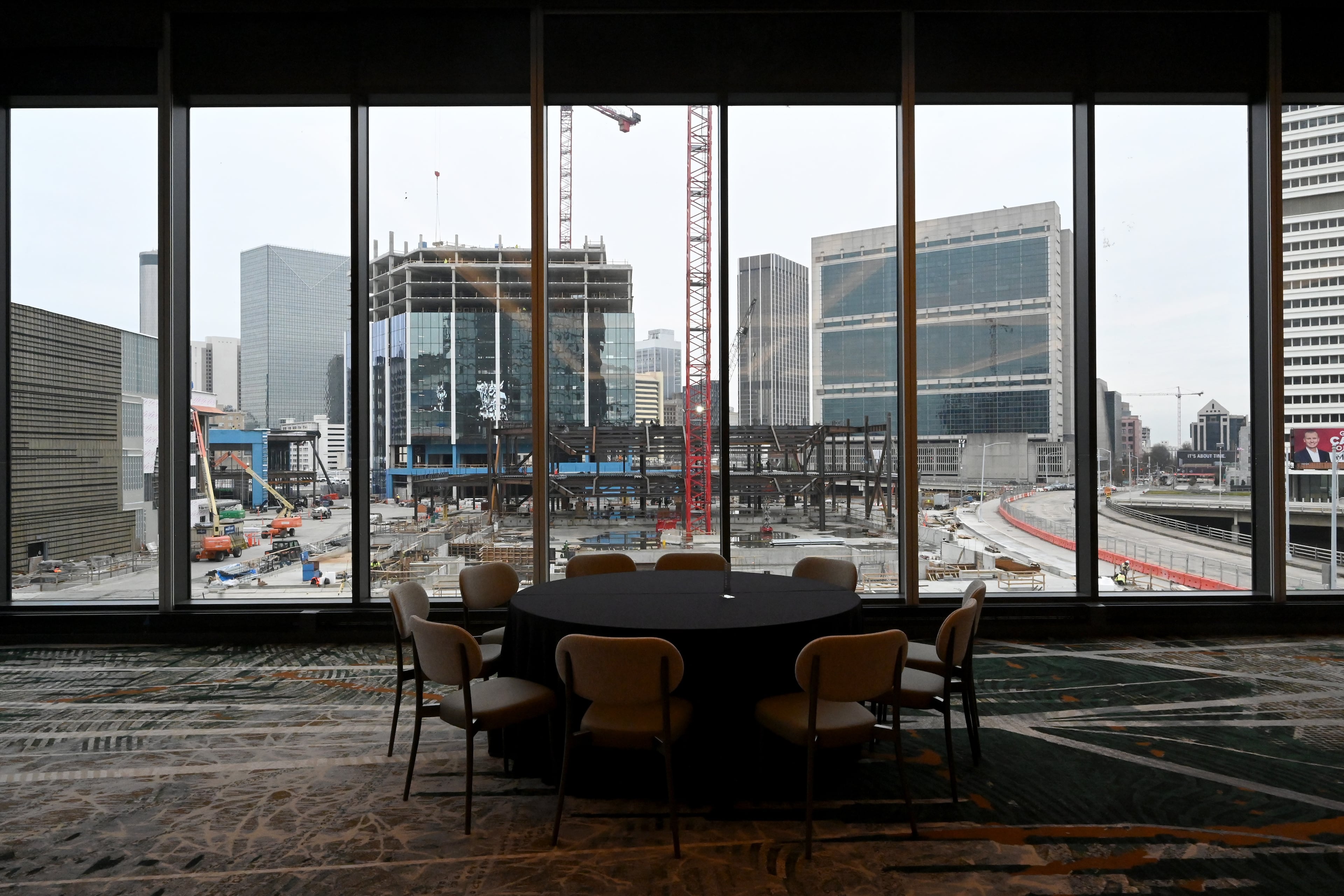 View from the ballroom at Hotel Phoenix during an exclusive tour, Thursday, Dec. 4, 2025, in Atlanta. (Hyosub Shin/AJC)