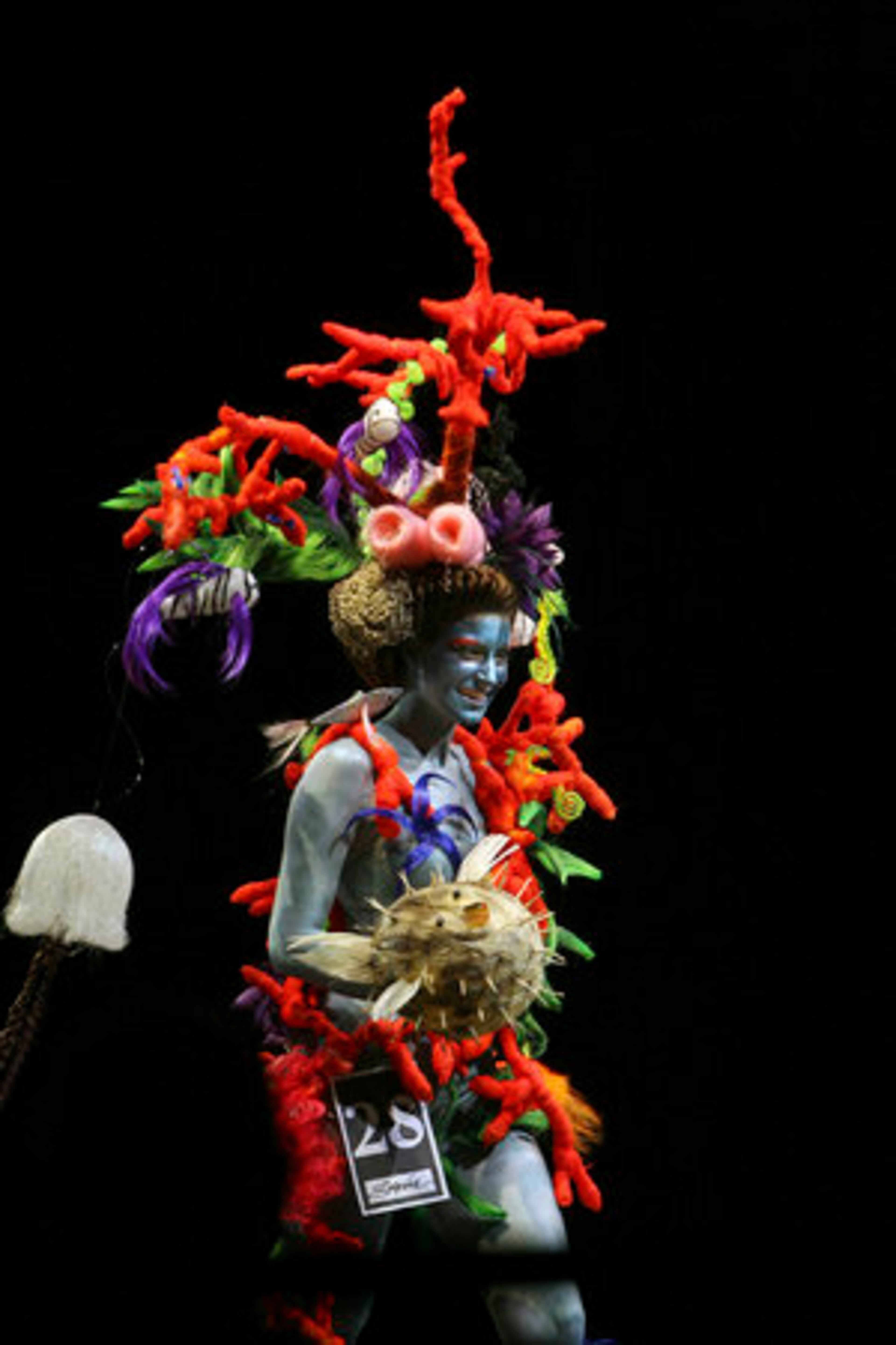 Model Rachel Bishop shows off a hair design made by Julie Johnson and Christine Sheldon of Salon Thairapy in Hookset, N.H. The design took second place.