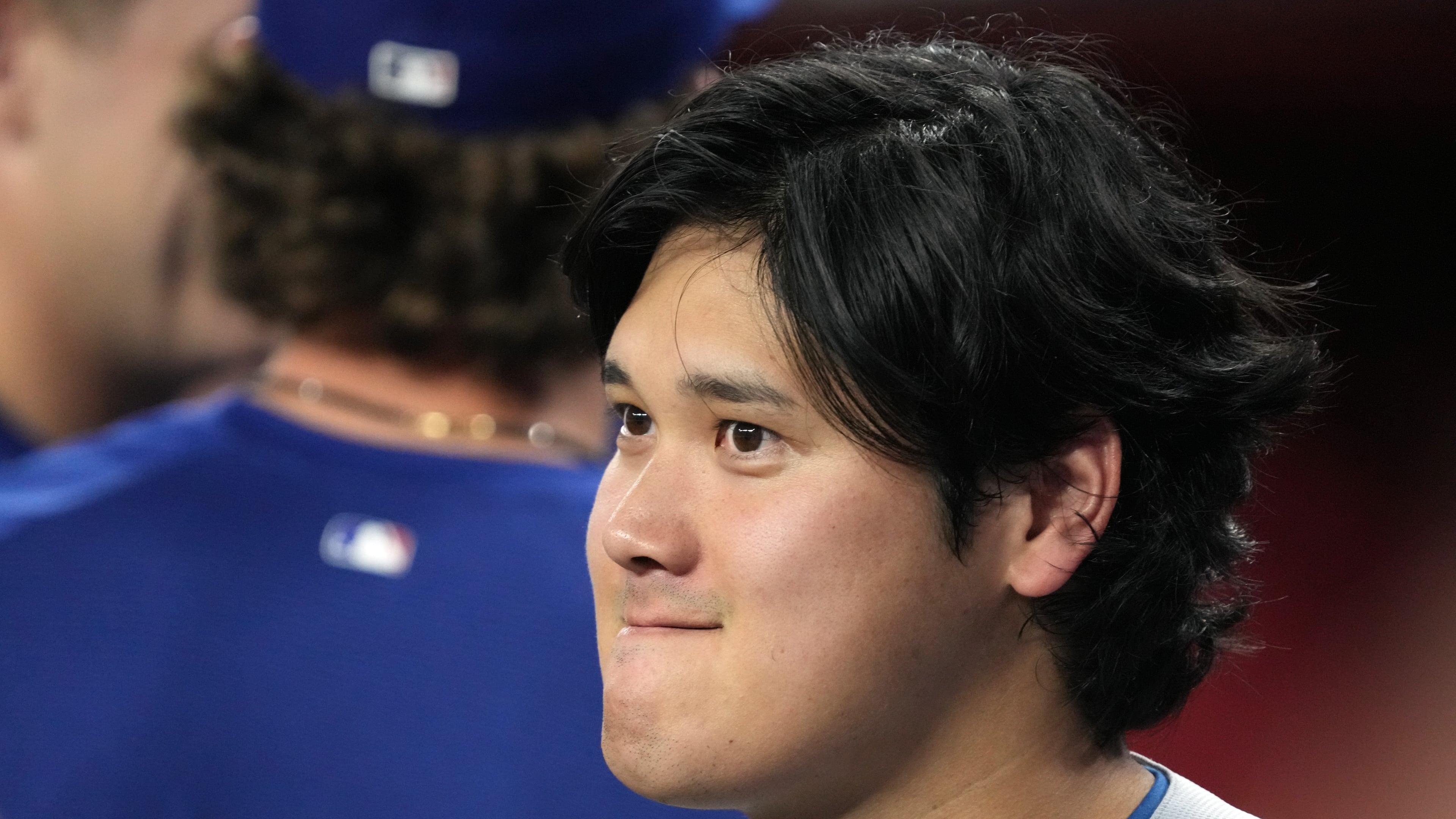 Los Angeles Dodgers two-way player Shohei Ohtani (17) against the Arizona Diamondbacks in the first inning of a baseball game, Friday, Aug 7, 2026, in Phoenix. (AP Photo/Rick Scuteri)