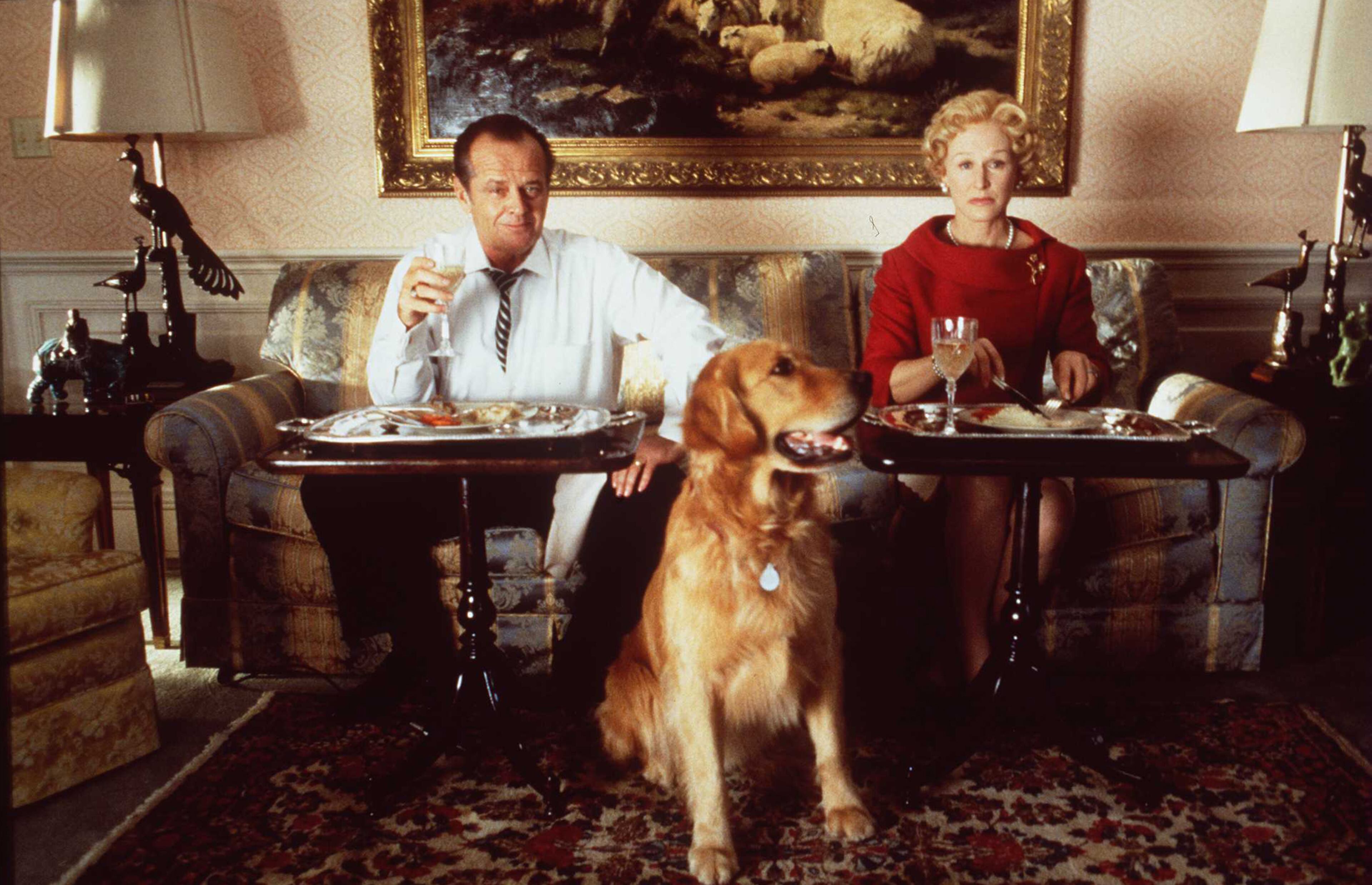 Jack Nicholson with Glenn Close in "Mars Attacks" in this 1997 photo.