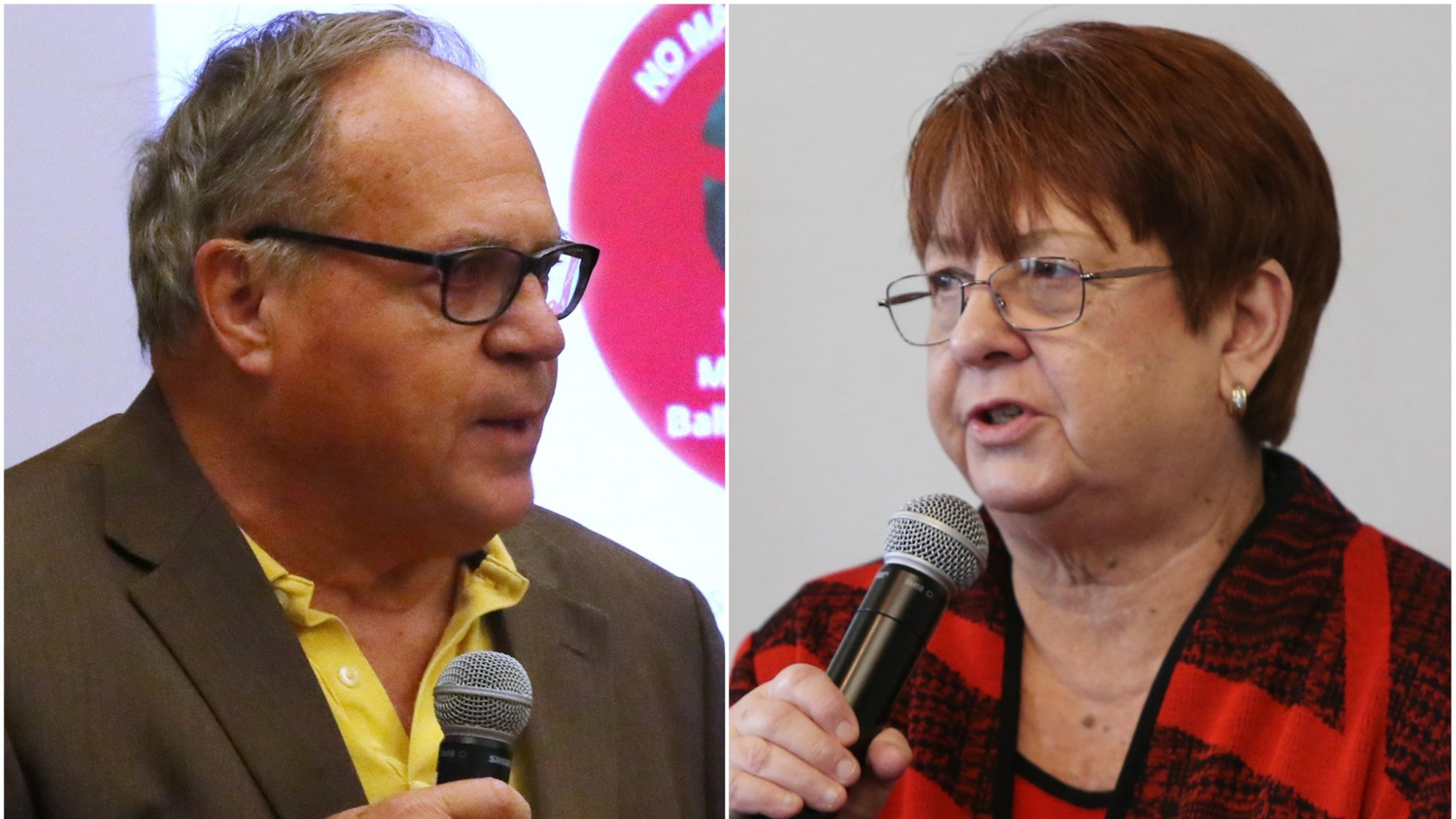 Gwinnett anti-transit advocate Joe Newton (left) filed a complaint with the Georgia Government Transparency and Campaign Finance Commission that alleges Gwinnett Commission Chair Charlotte Nash improperly used her position to advocate for March’s failed MARTA referendum. AJC PHOTOS