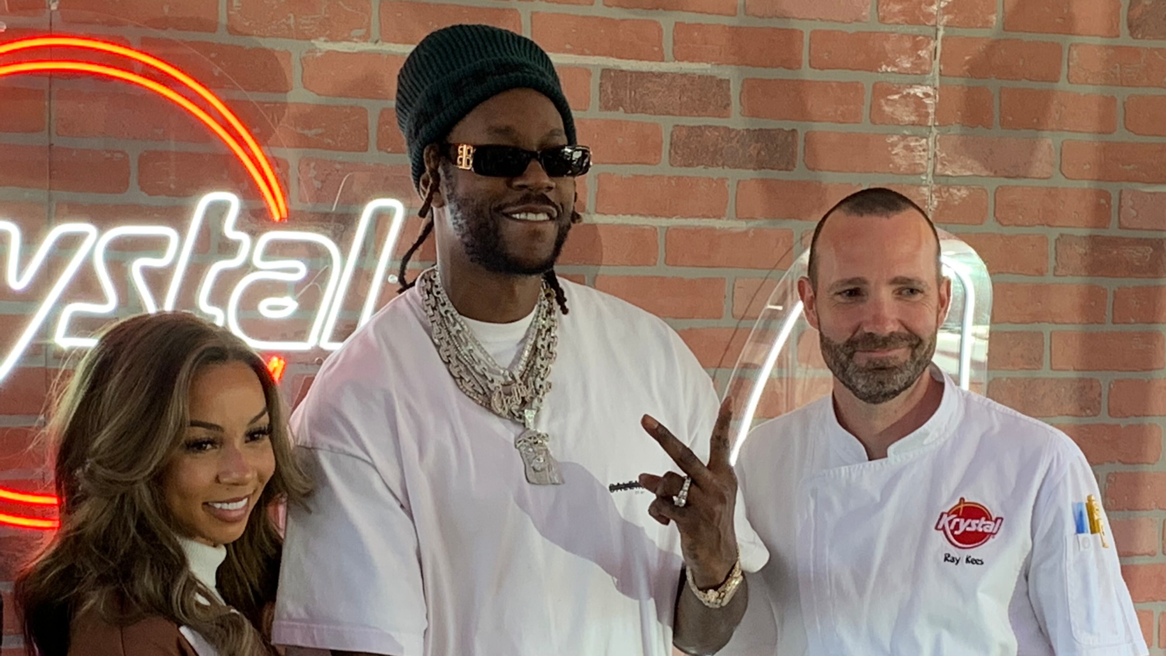 Krystal brought the media in Sept. 28, 2022 for its introduction of its new Side Chik chicken sandwich with social media influencer Brittany Renner, rap star 2 Chainz and Ray Kees, senior manager of culinary innovation. RODNEY HO/rho@ajc.com