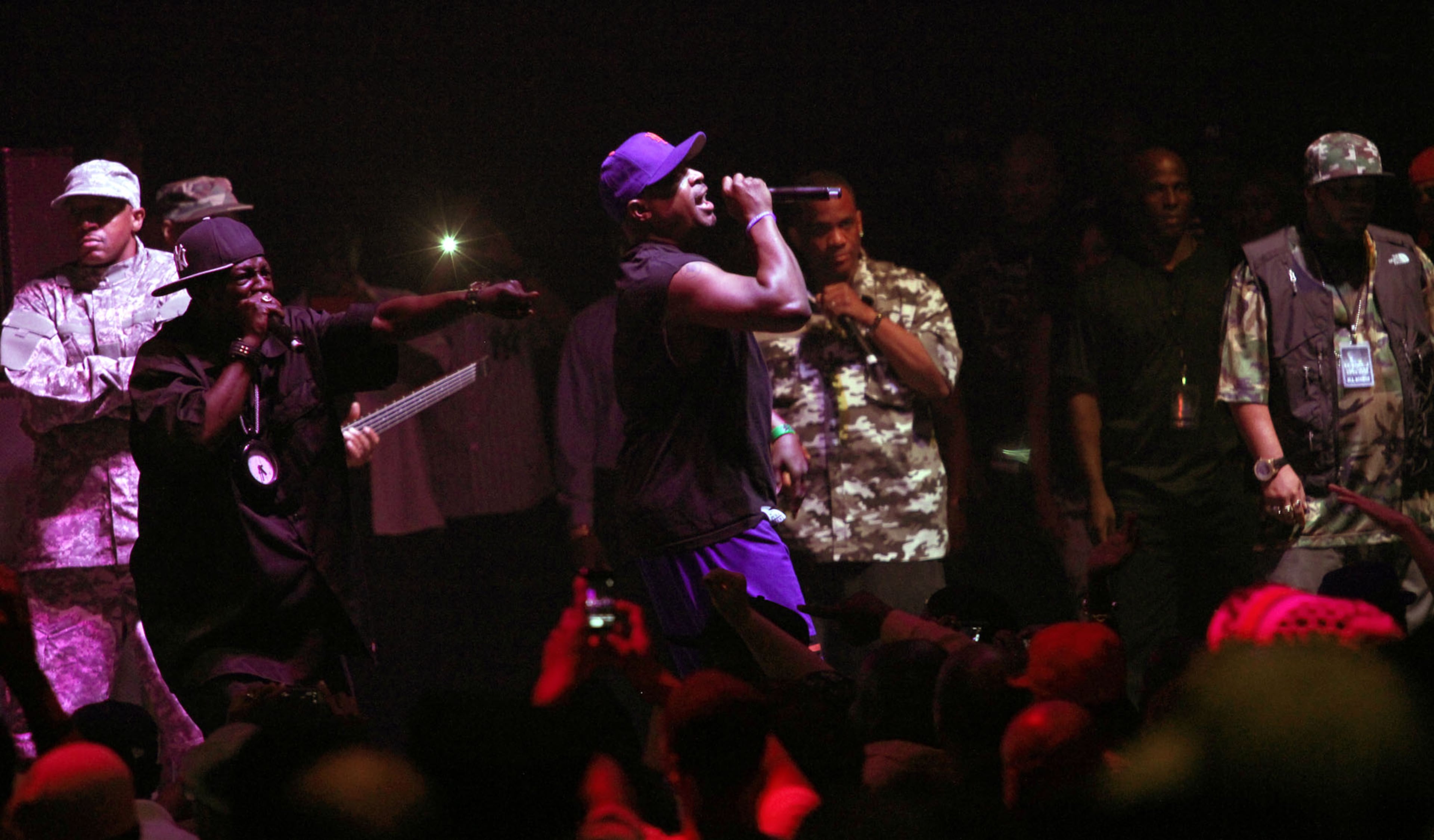 Flava Flav and Chuck D lead Public Enemy in a commanding performance with some their classic hits such as "Bring the Noize," Shut 'Em Down," at the Kings of the MIC Tour featuring other old-school hip-hop and rap pioneers De La Soul, Ice Cube and LL Cool J headlining, at the Fox Theatre in Atlanta Tuesday, June 4, 2013.