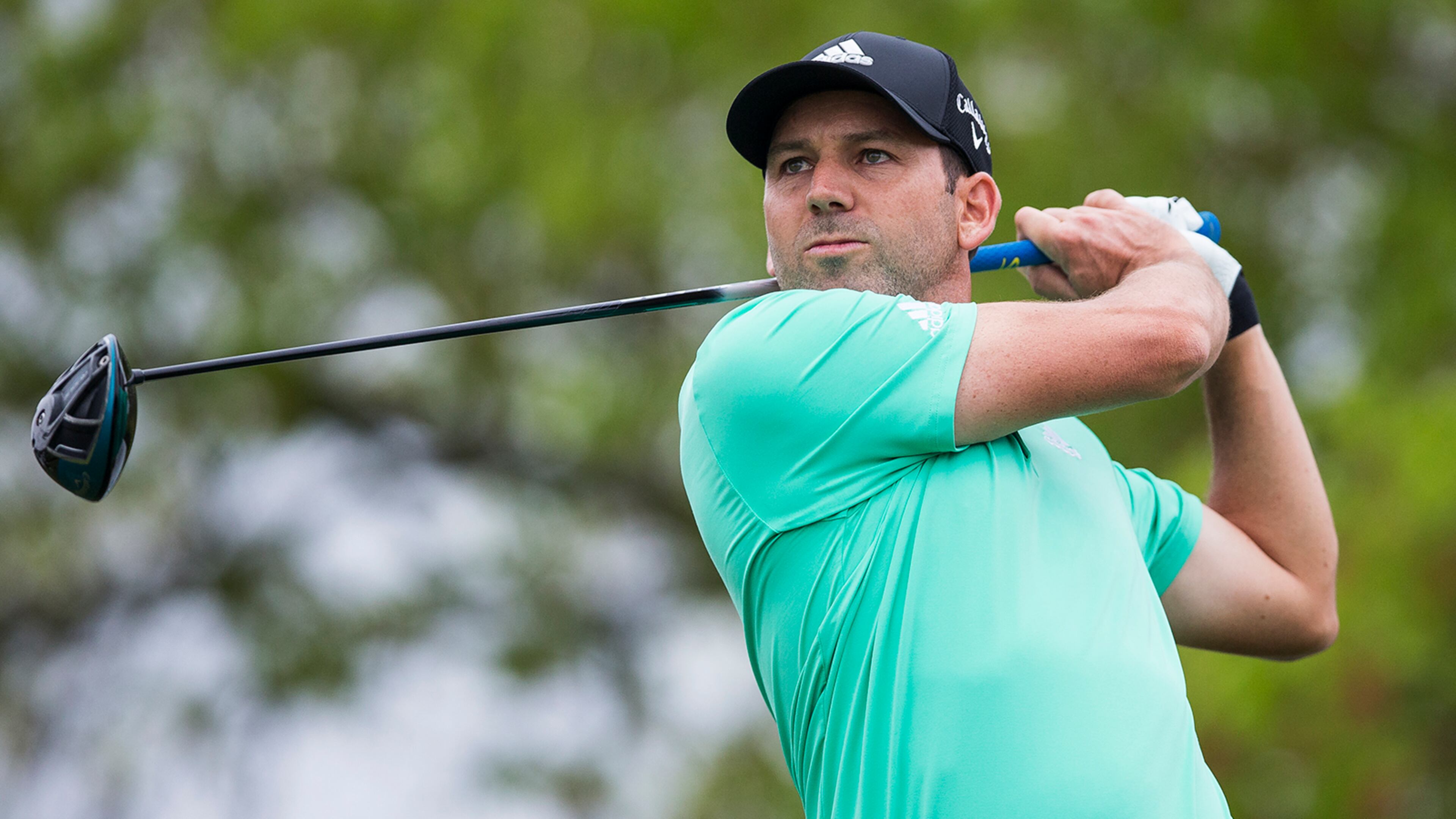 Sergio Garcia of Spain hits his tee shot during the round of 16 play at the Dell Technologies Match Play golf tournament in Austin, Texas, on Saturday, March 24, 2018. NICK WAGNER / AMERICAN-STATESMAN