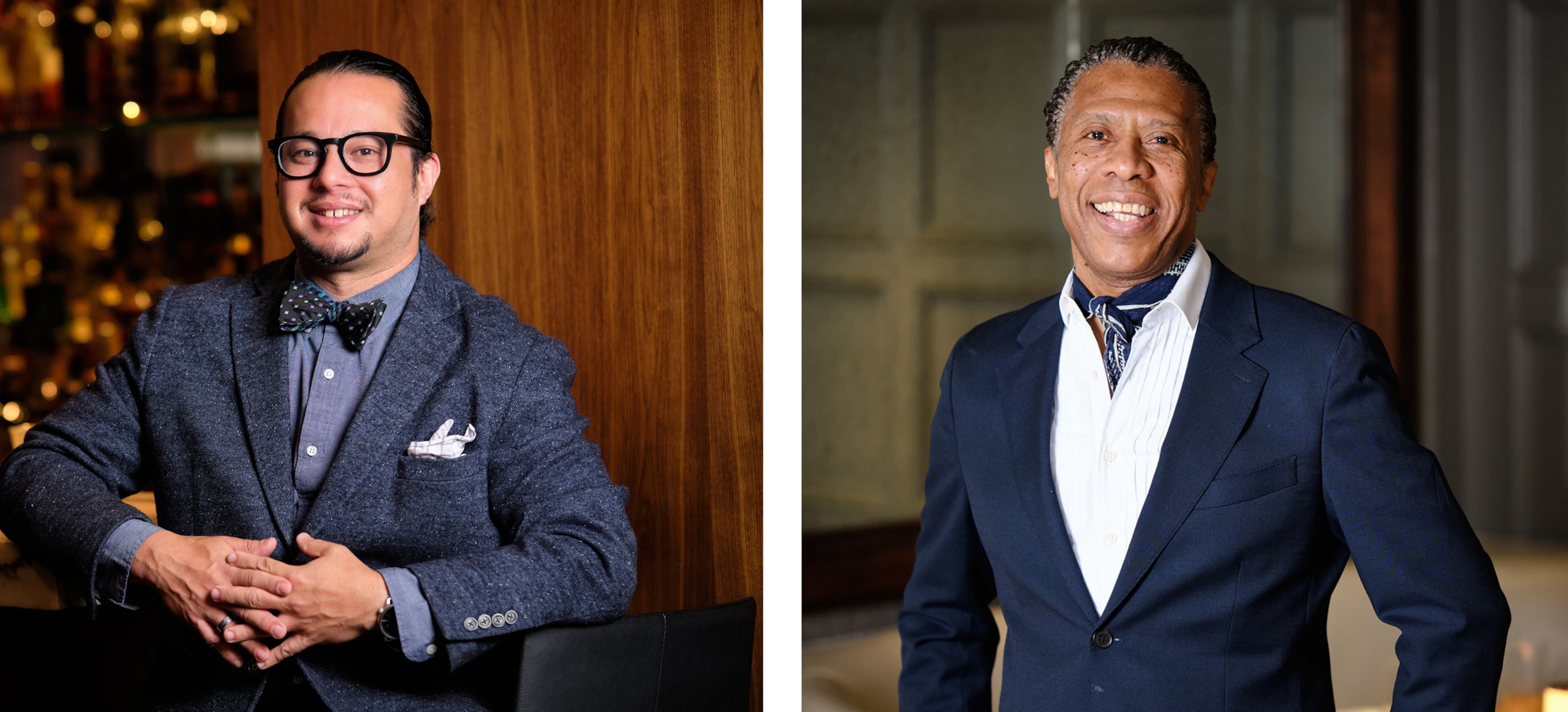 Bar lead Eric Simpkins (left) and sommelier Princeton Saunders joined Aria joined Aria this month. (Brandon Amato/courtesy of Aria)