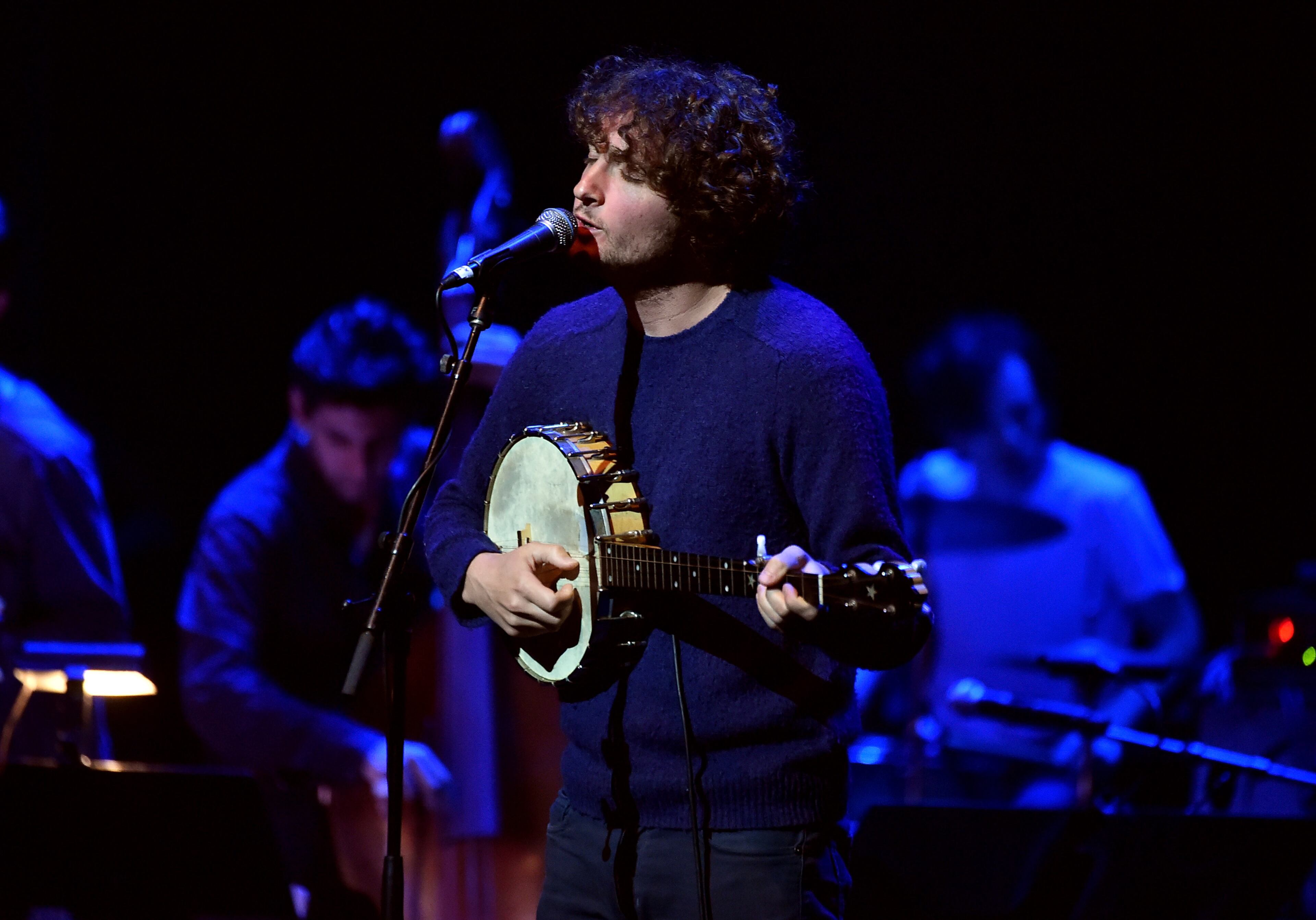 LOS ANGELES, CA - APRIL 07: Musician Sam Amidon performs onstage during The David Lynch Foundation's DLF Live Celebration of the 60th Anniversary of Allen Ginsberg's "HOWL" with Music, Words, and Funny People at The Theatre at Ace Hotel on April 7, 2015 in Los Angeles, California. (Photo by Kevin Winter/Getty Images)